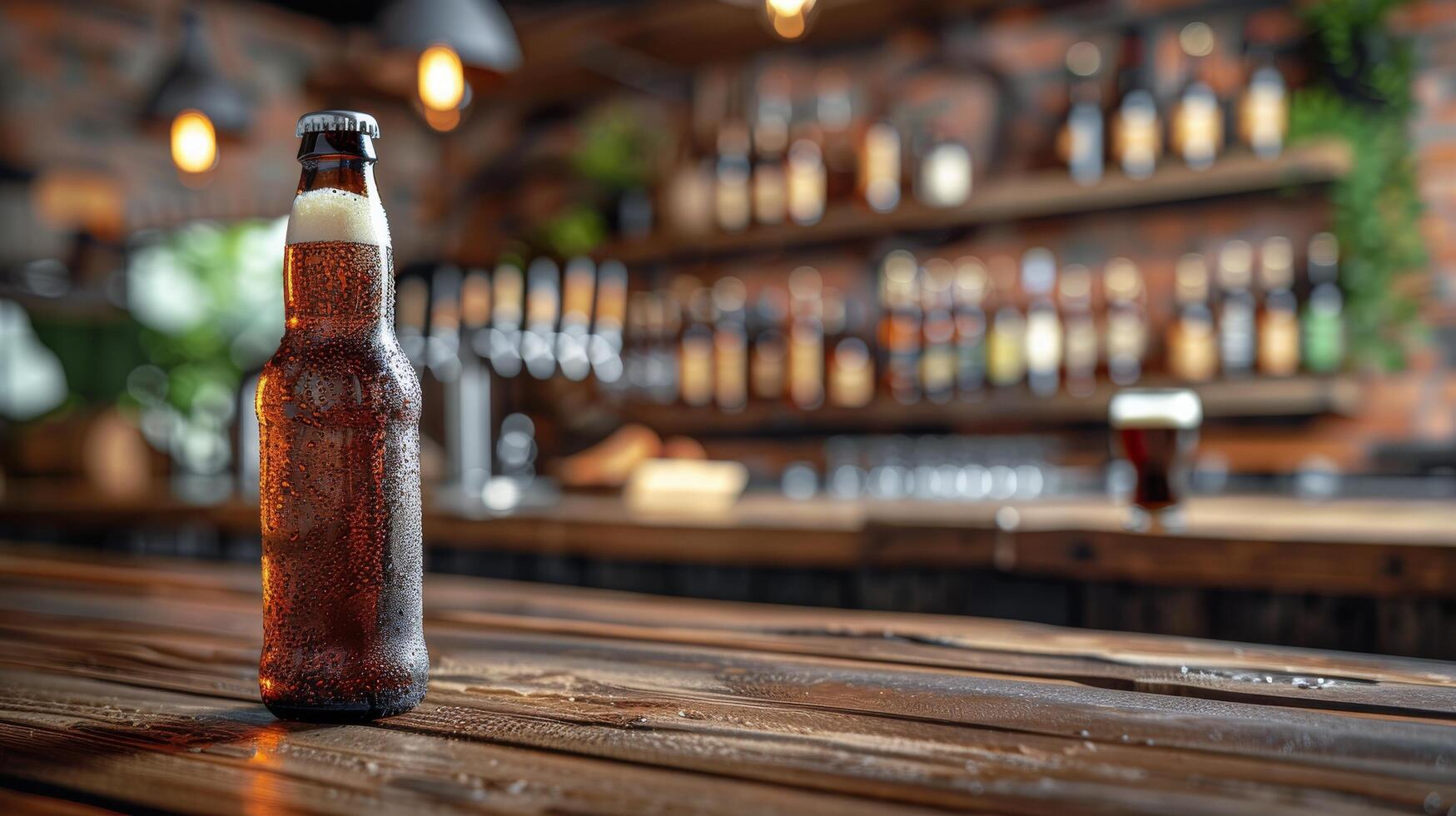 dois garrafas do Cerveja em uma mesa foto