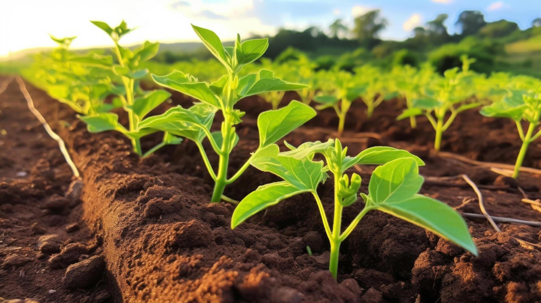 estufa crescido solteiro pepino plantar foto