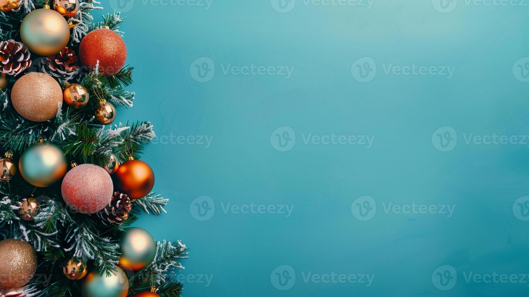 Natal árvore com decorações em uma azul fundo. Novo ano conceito. foto