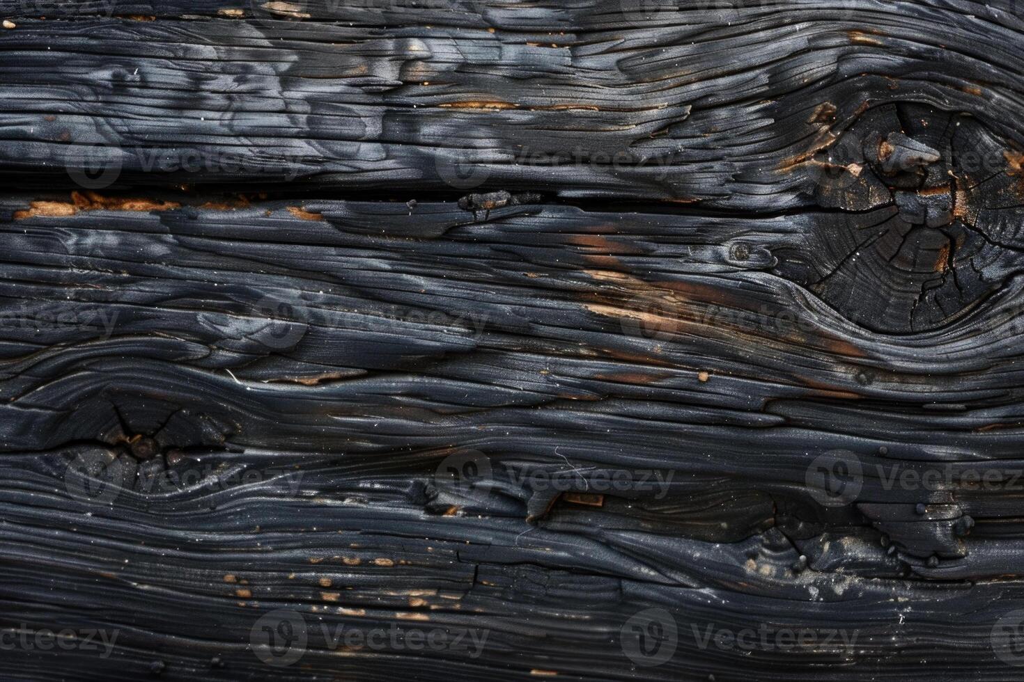 textura do carbonizado Preto e Sombrio Castanho madeira com nós. foto