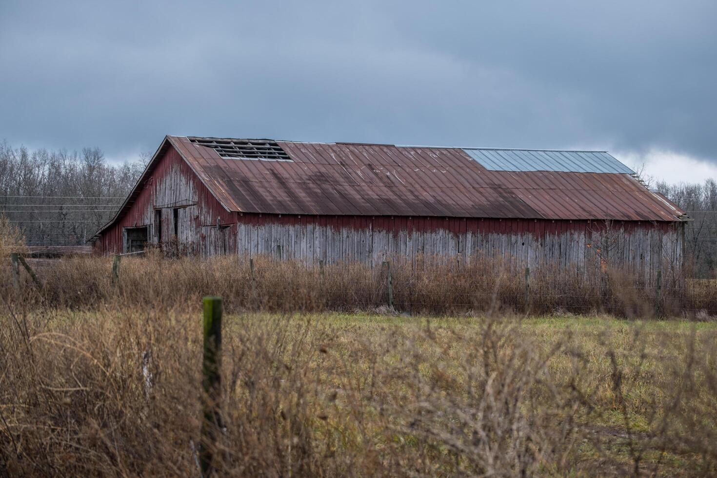 abandonado celeiro dentro uma campo foto