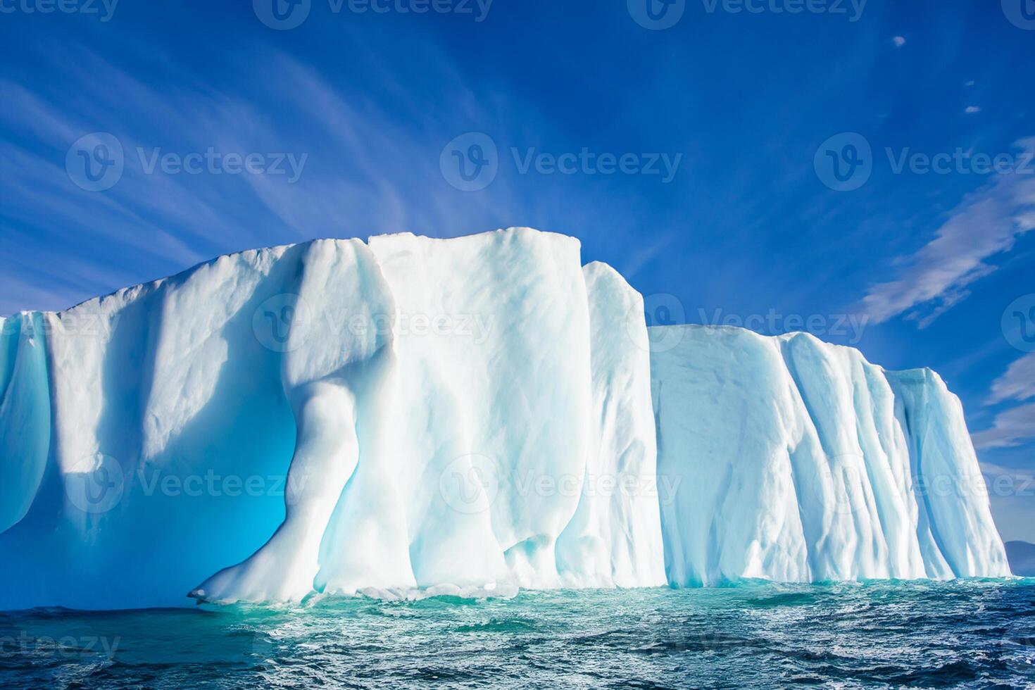 majestoso gelo falésias coroado de uma legal atmosfera, emoldurado de a lindo mar e céu, conjuração uma harmonioso panorama do da natureza gelado grandeza e oceânico esplendor foto