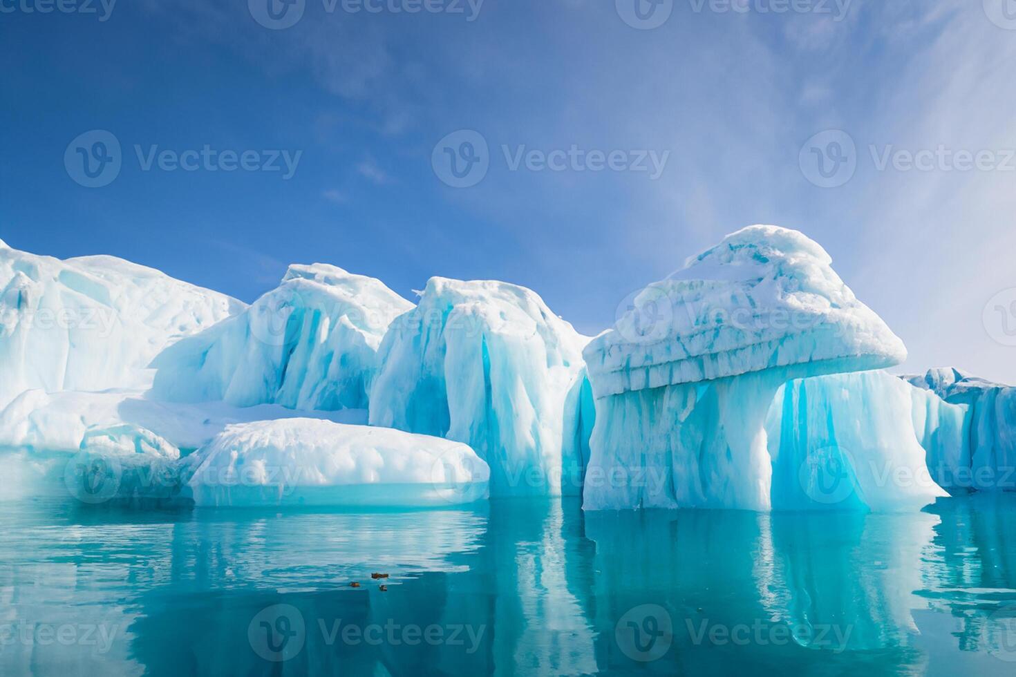 majestoso gelo falésias coroado de uma legal atmosfera, emoldurado de a lindo mar e céu, conjuração uma harmonioso panorama do da natureza gelado grandeza e oceânico esplendor foto