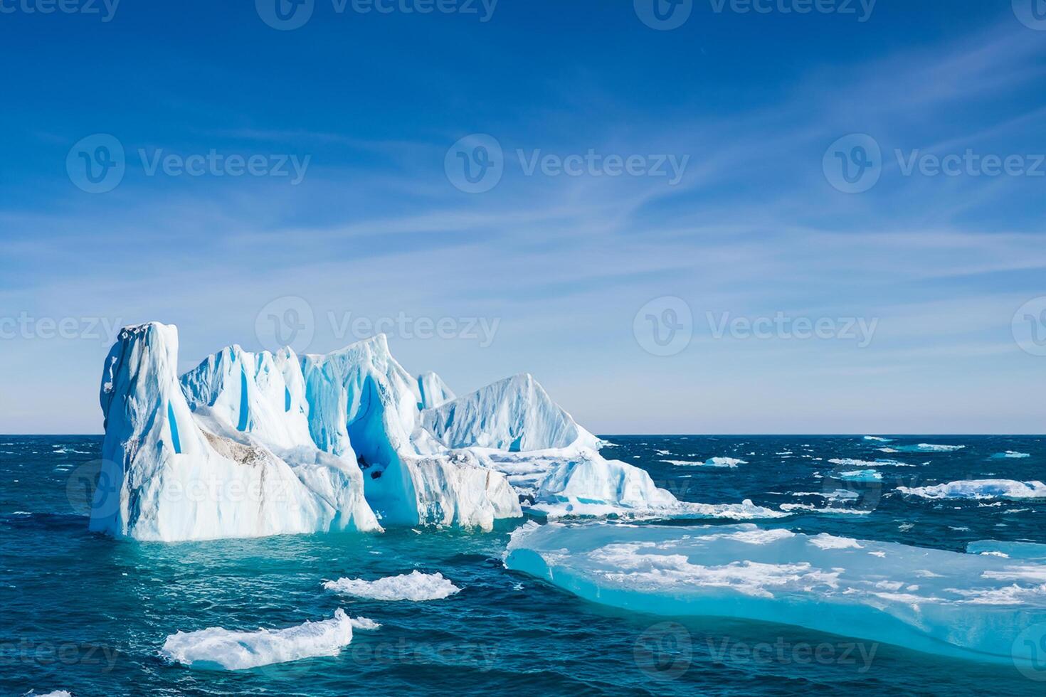 majestoso gelo falésias coroado de uma legal atmosfera, emoldurado de a lindo mar e céu, conjuração uma harmonioso panorama do da natureza gelado grandeza e oceânico esplendor foto