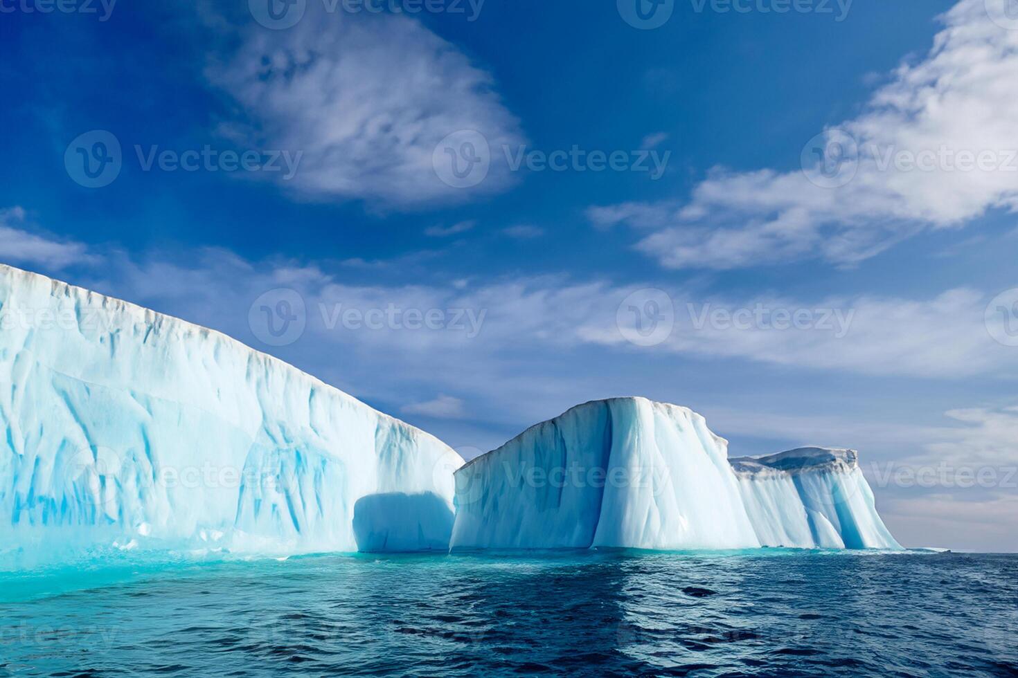 majestoso gelo falésias coroado de uma legal atmosfera, emoldurado de a lindo mar e céu, conjuração uma harmonioso panorama do da natureza gelado grandeza e oceânico esplendor foto