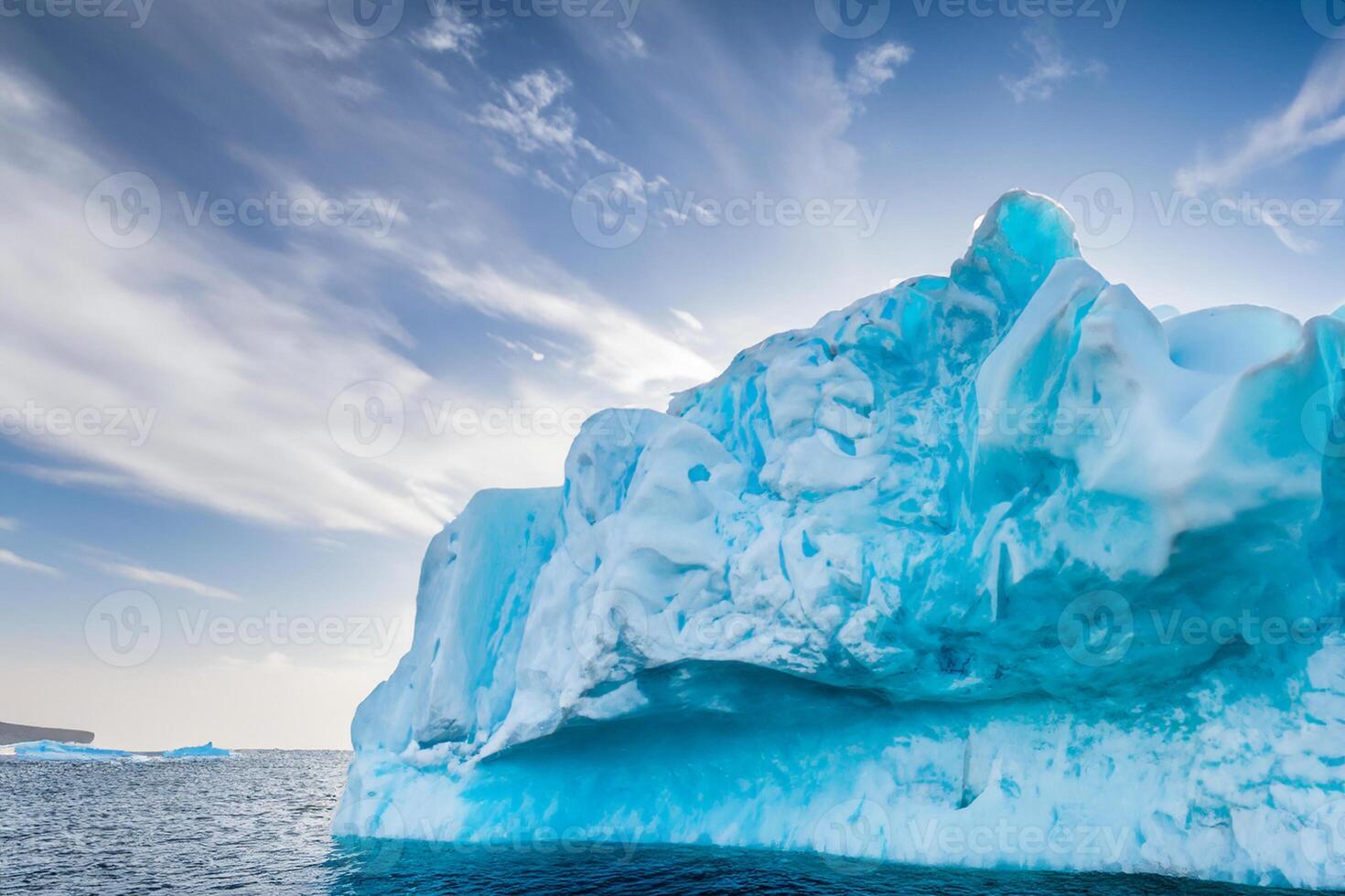 majestoso gelo falésias coroado de uma legal atmosfera, emoldurado de a lindo mar e céu, conjuração uma harmonioso panorama do da natureza gelado grandeza e oceânico esplendor foto