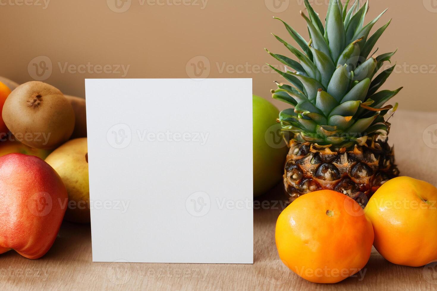 cartão e branco papel brincar harmonizado com fresco fruta, construindo uma visual sinfonia do astuto Projeto e culinária prazer, Onde saudável ingredientes fundir dentro uma festa do vibrante imagens foto