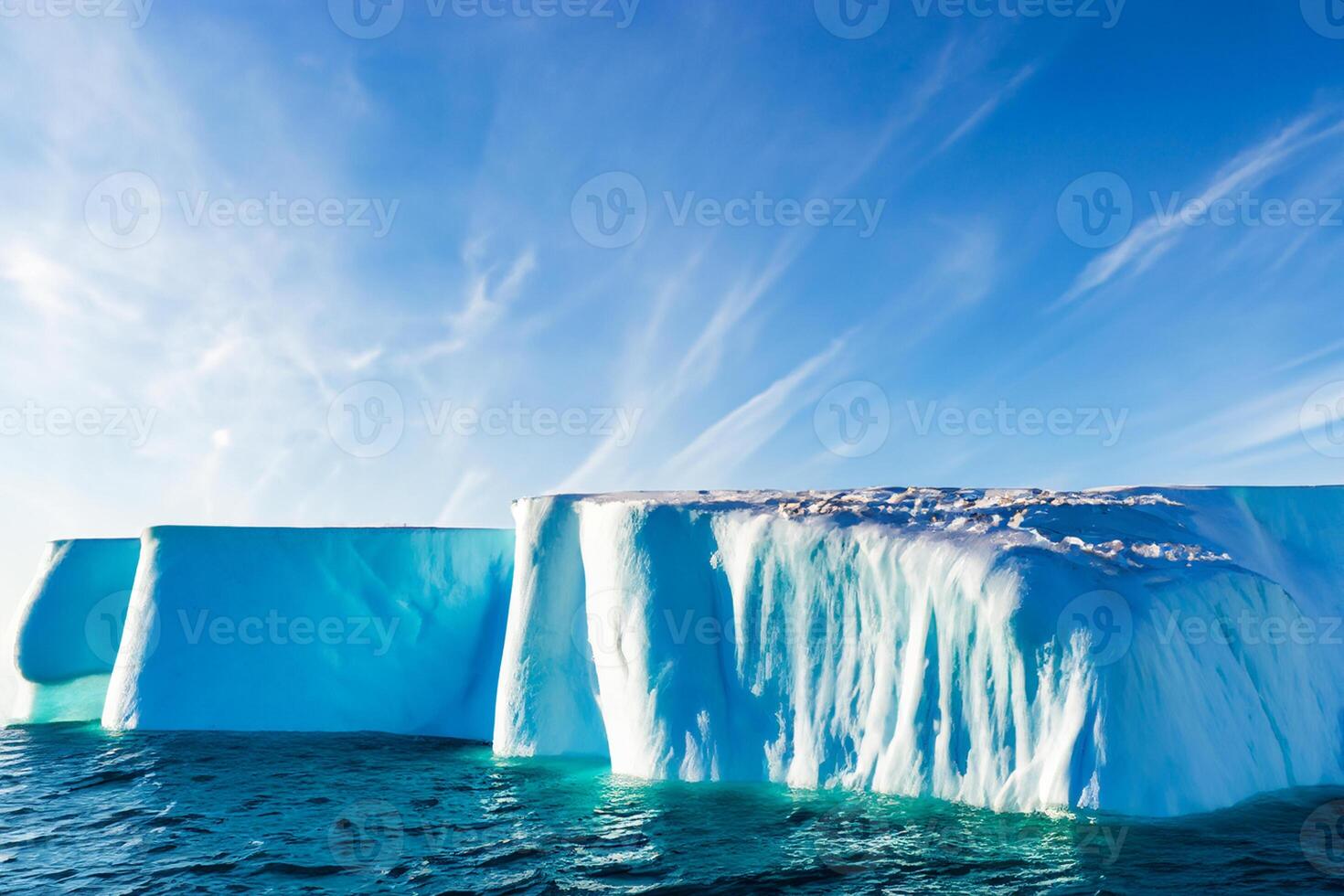 majestoso gelo falésias coroado de uma legal atmosfera, emoldurado de a lindo mar e céu, conjuração uma harmonioso panorama do da natureza gelado grandeza e oceânico esplendor foto