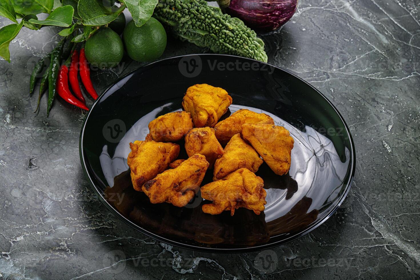 indiano cozinha - paneer pakora queijo foto