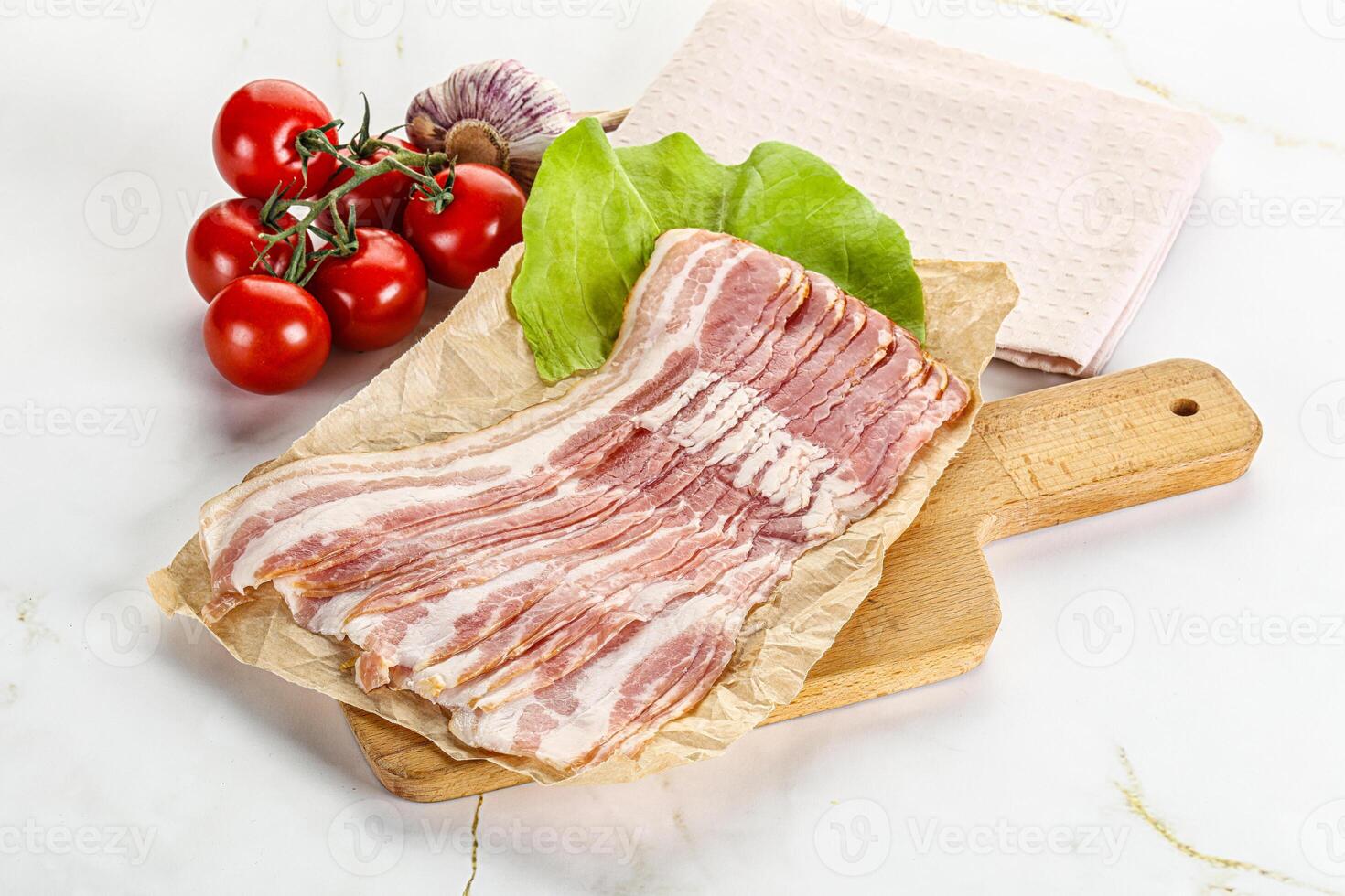 fatiado carne de porco bacon adorei borda foto