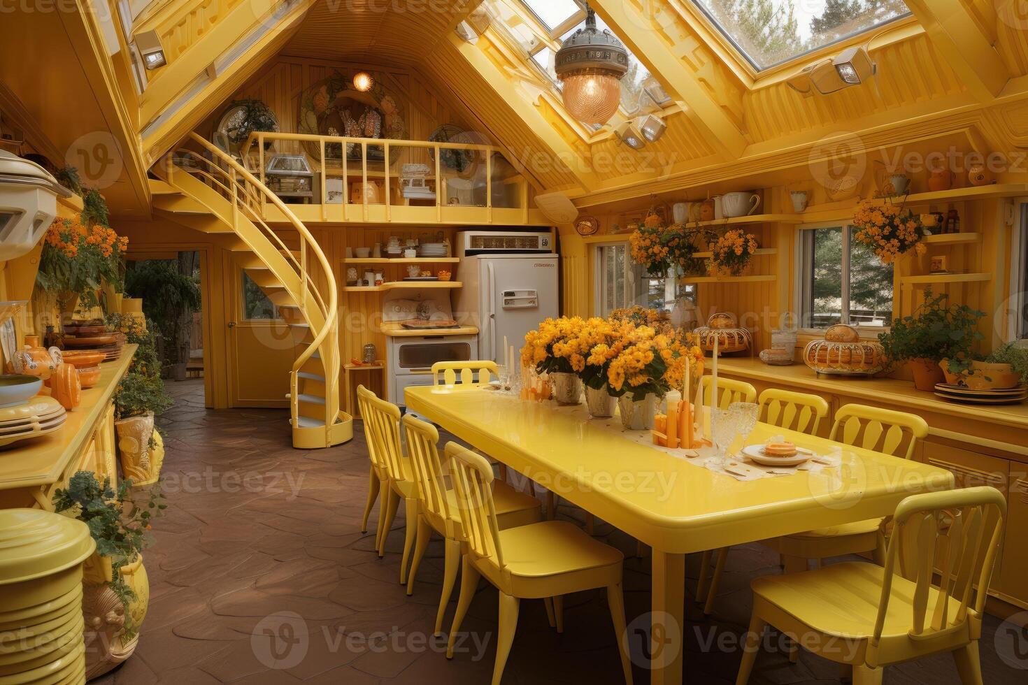 moderno amarelo cozinha às casa Projeto Ideias profissional publicidade fotografia foto