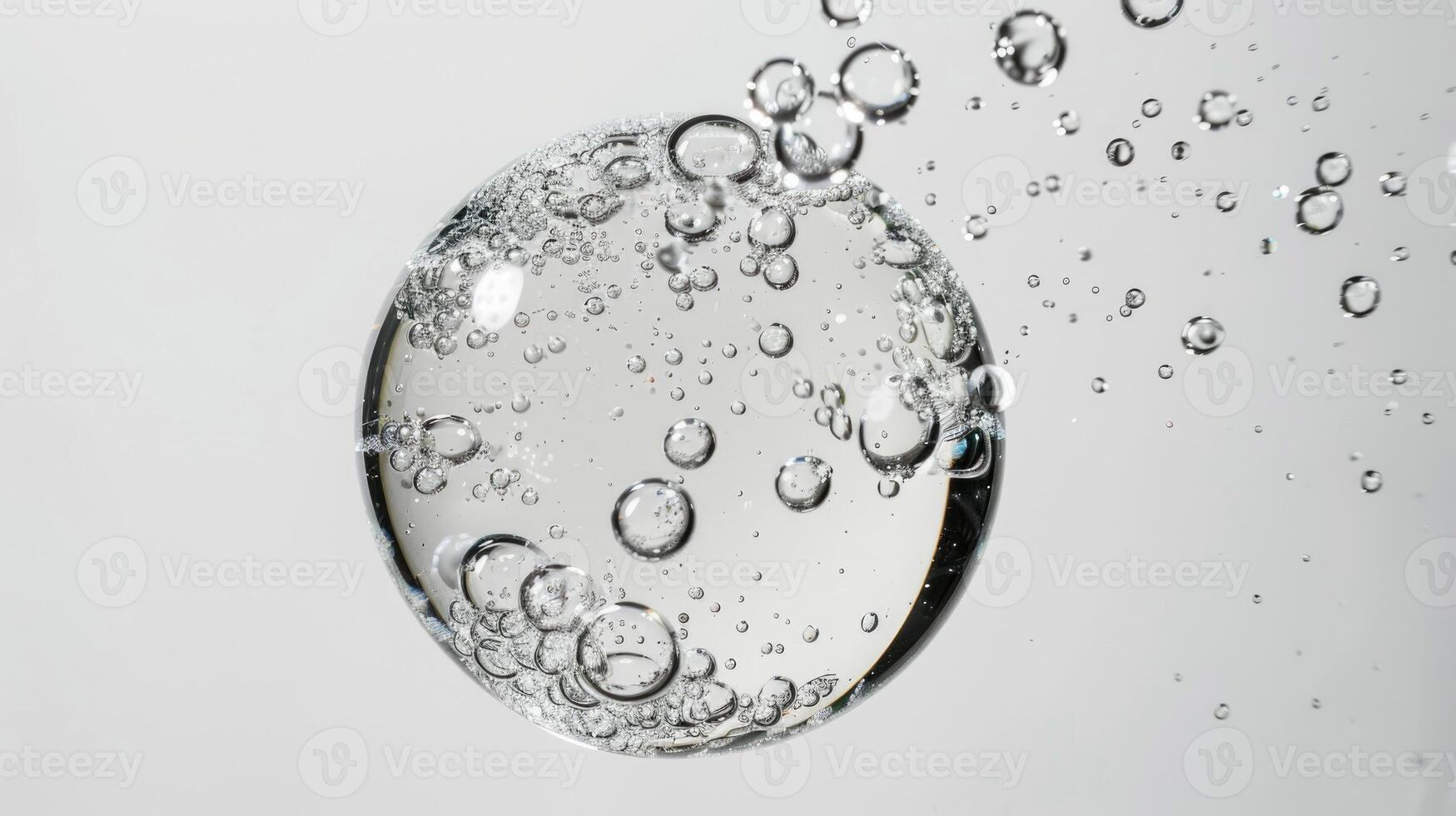 ai gerado ampla e Claro água bolhas flutua sobre uma branco fundo água bolhas foto