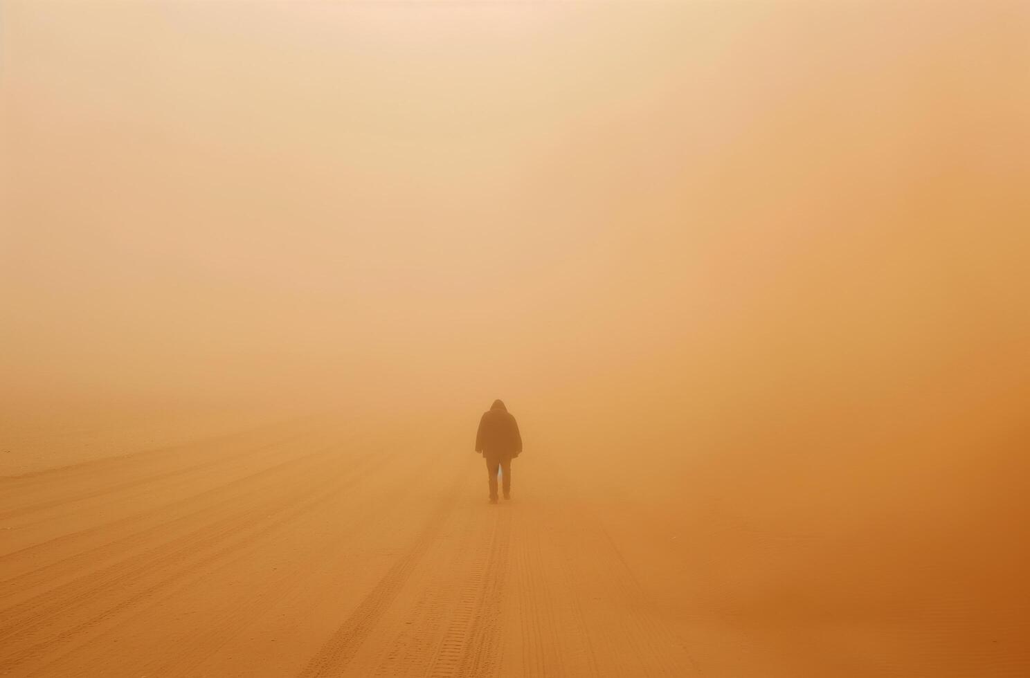 ai gerado pessoa dentro tempestade de areia foto