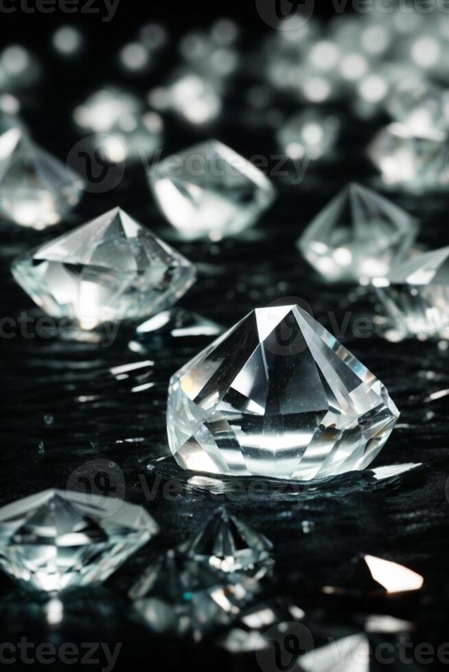 diamantes em a água superfície foto