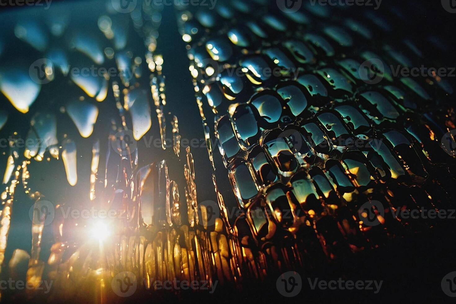 luz solar brilhando através uma janela com água gotas em isto foto