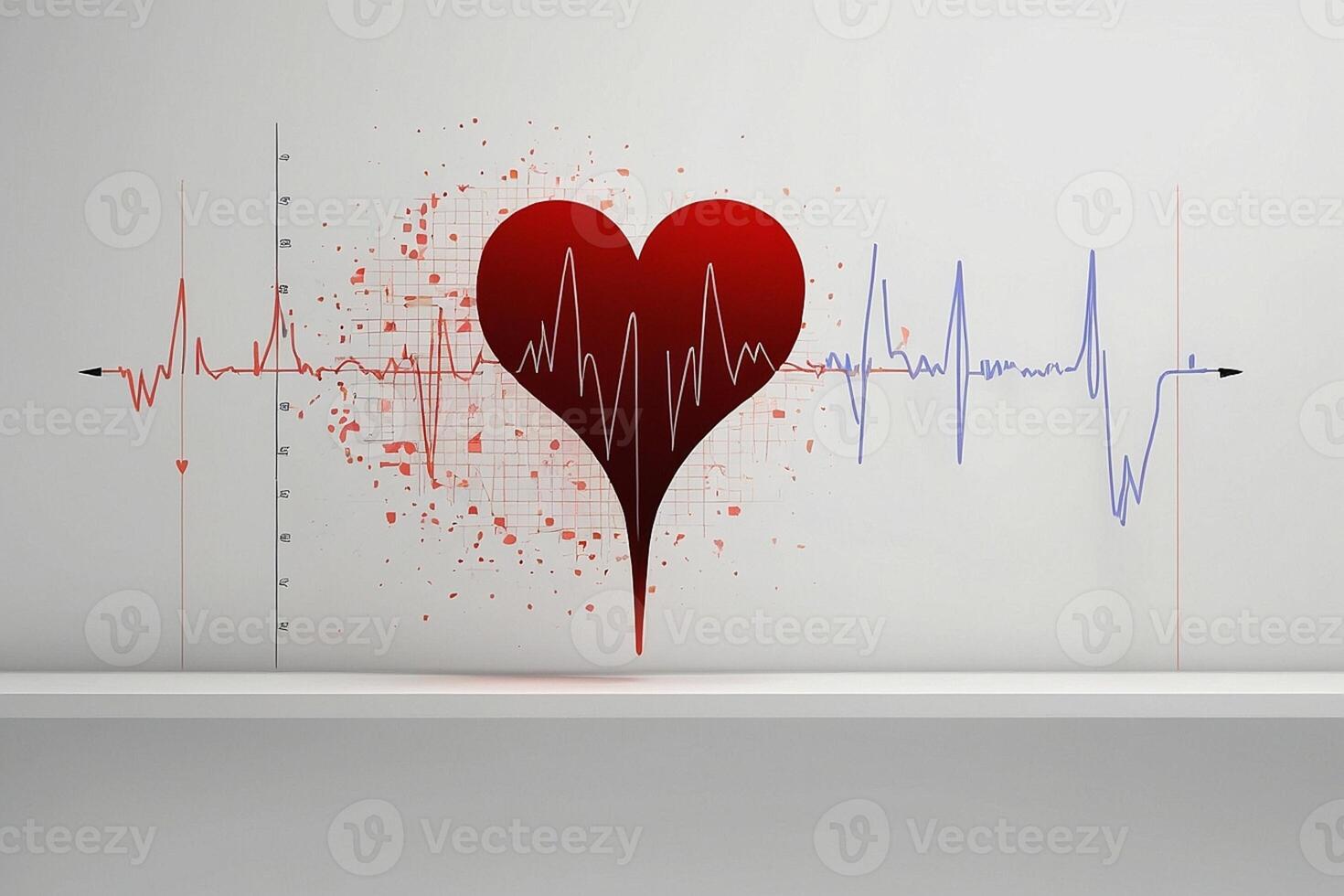 cardiograma dentro vermelho em uma branco fundo foto