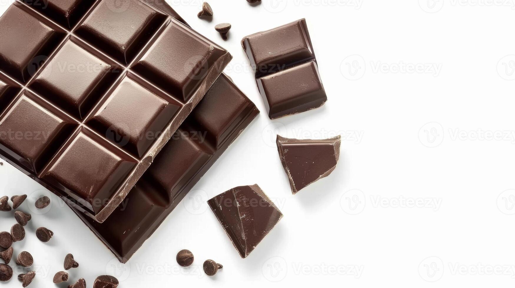 sortido Sombrio chocolate peças fechar-se isolado dentro branco fundo foto