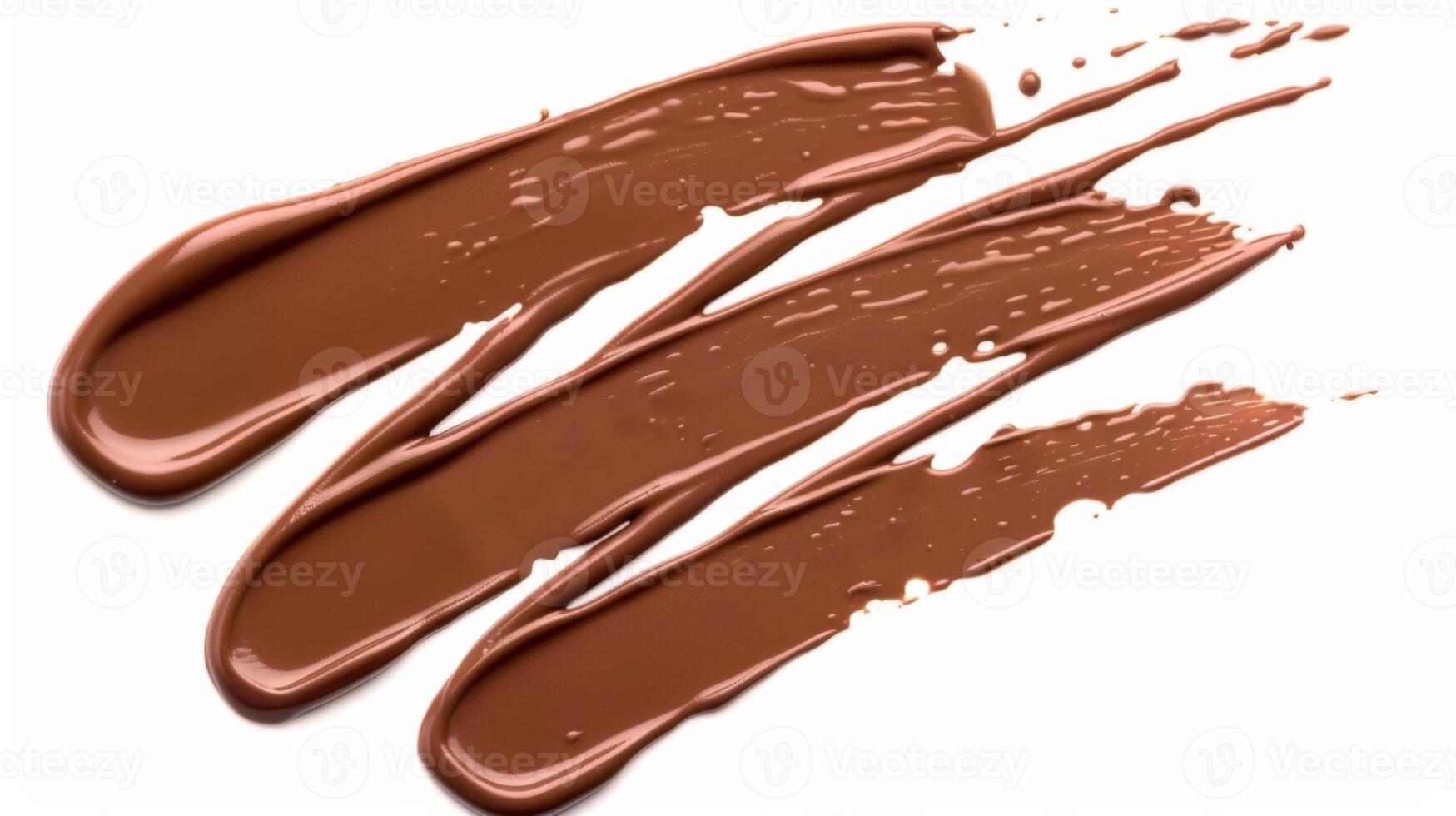 artístico chocolate escova em branco fundo foto