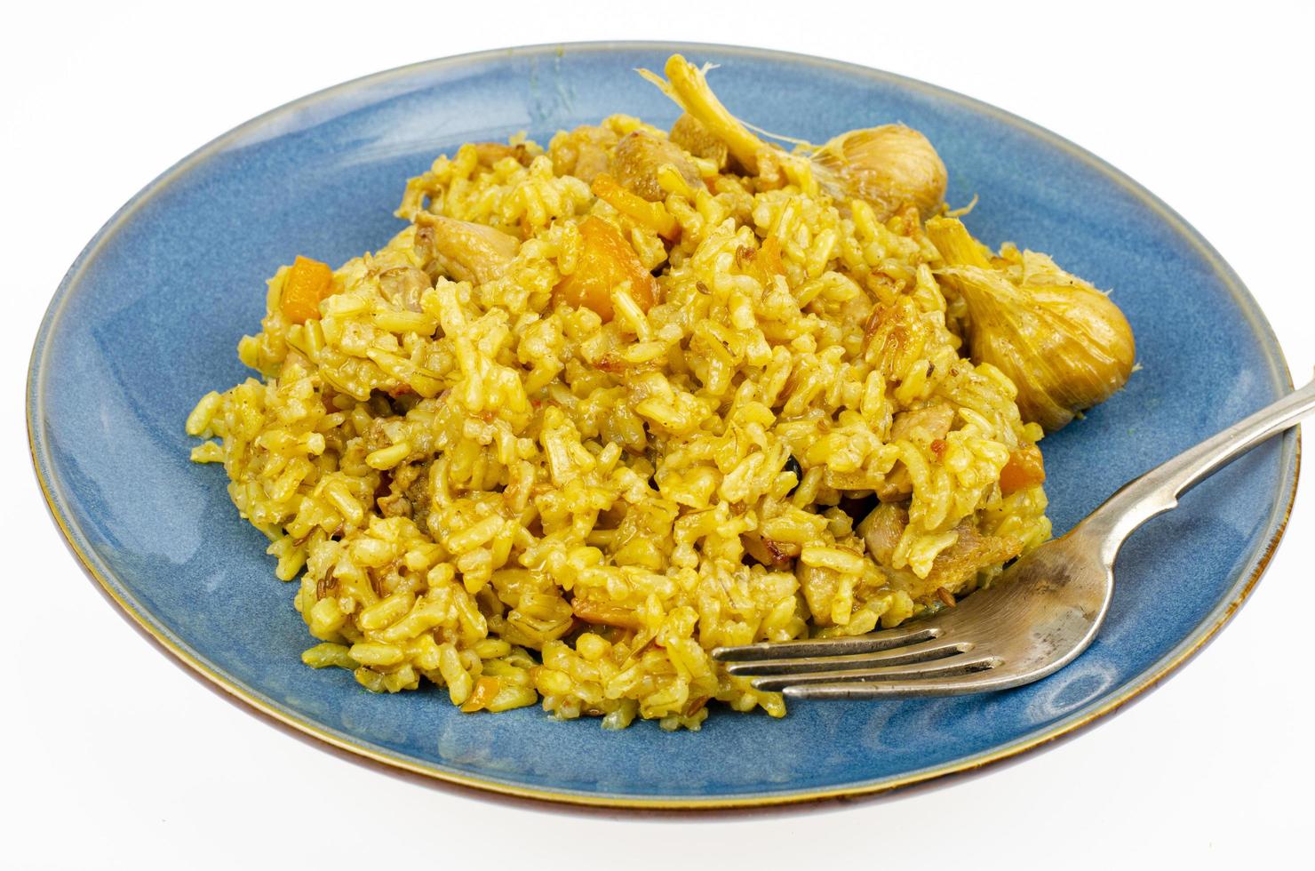 pilaf com filé de frango. menu de dieta. foto de estúdio.