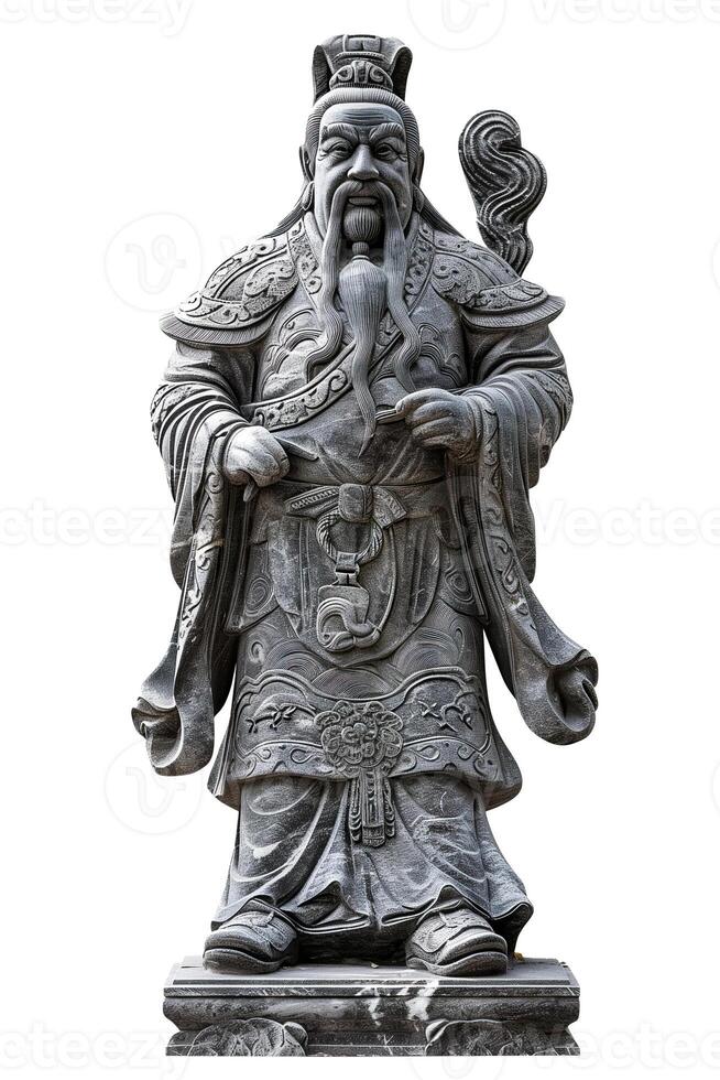 Preto estátua do uma japonês Deus foto