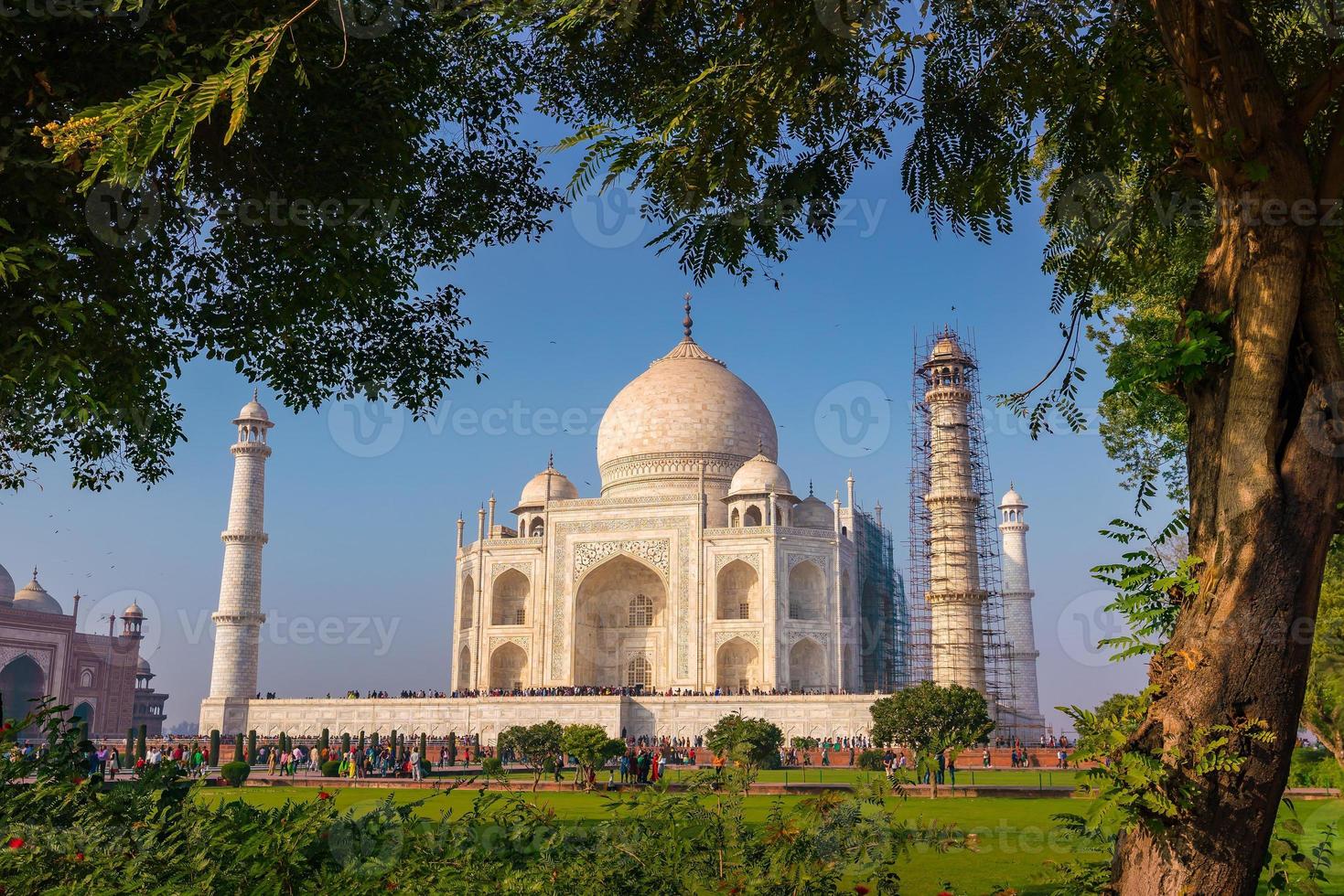 taj mahal em um dia claro e claro foto