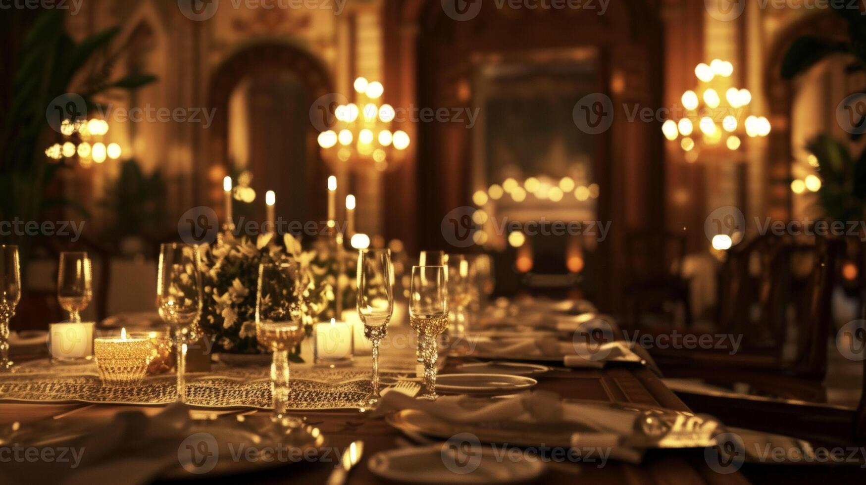 fundo atendendo uma chique jantar festa dentro uma grande e elegante mansão mostrando fora seu único e à moda agasalhos foto