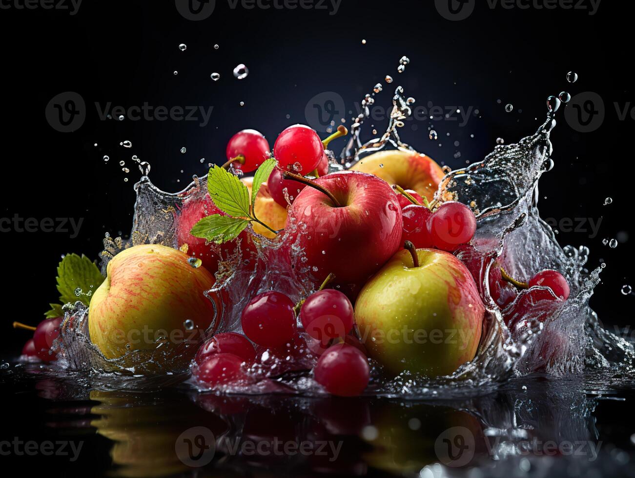 ai gerado refrescante respingo do fruta e citrino generativo ai foto