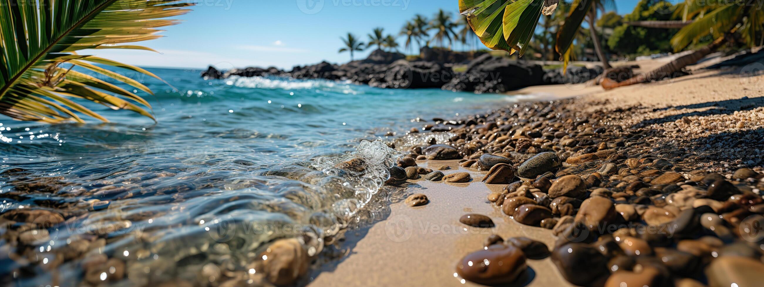 ai gerado mar seixo de praia oceano generativo ai foto