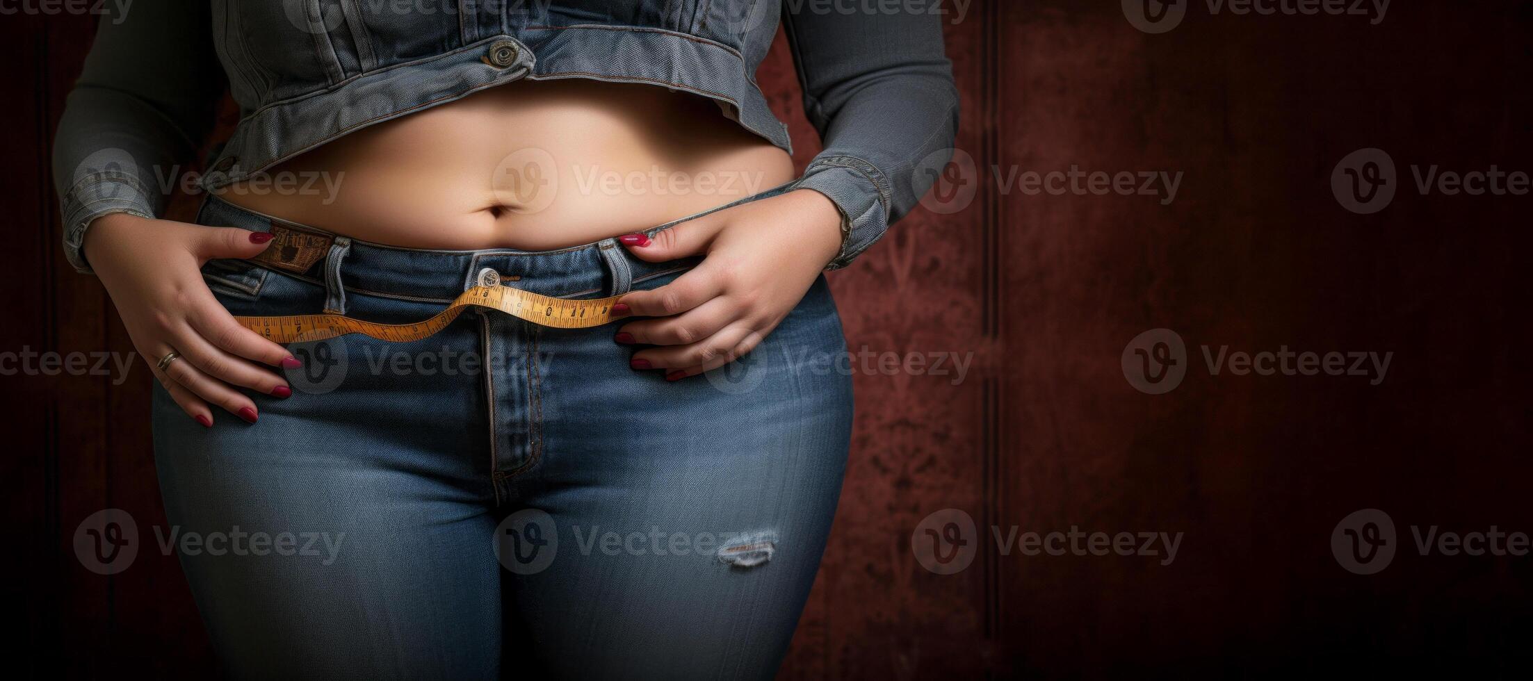 ai gerado excesso de peso dentro jeans generativo ai foto