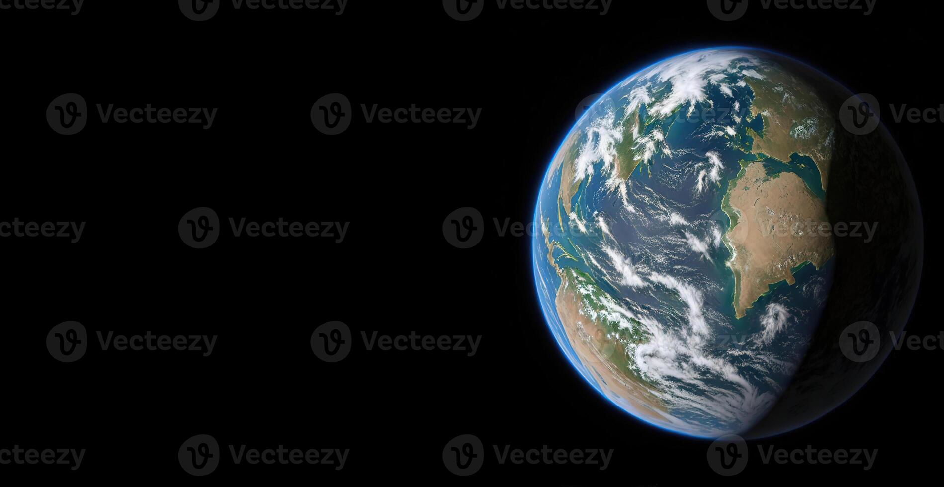 azul planeta Visão a partir de espaço bandeira foto