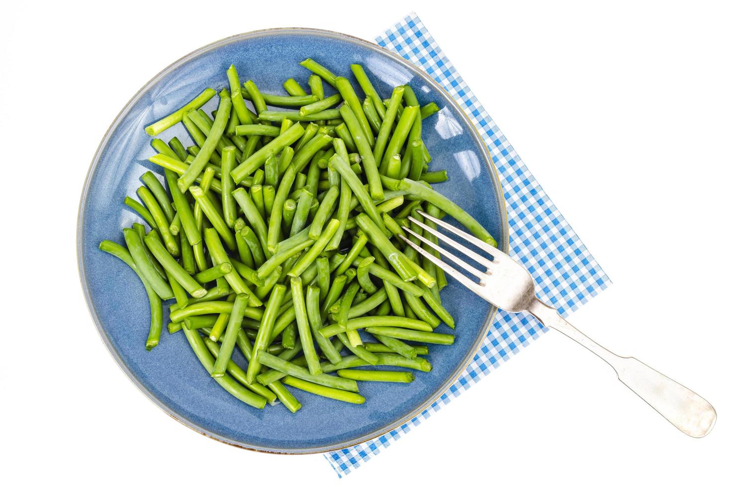 comida vegetariana. tigela com vagem verde. foto