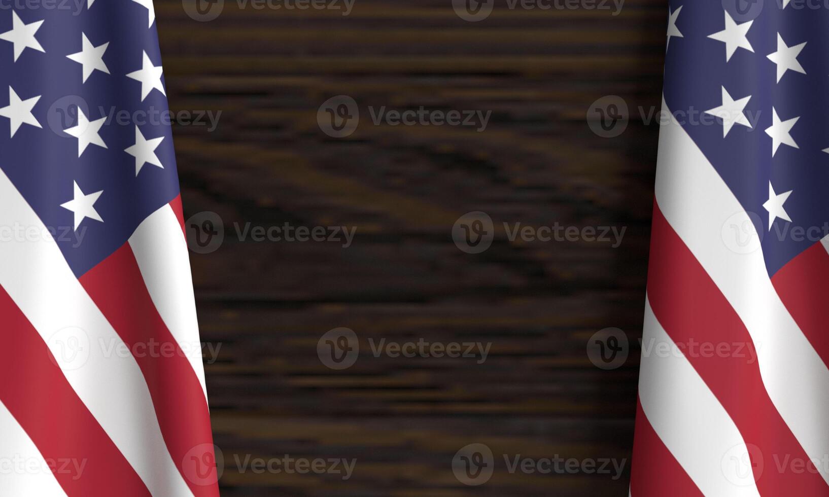 EUA Unidos Estado América bandeira gêmeo dois de madeira carvalho esvaziar em branco cópia de espaço Julho mês 4 quarto dia independência dia liberdade celebração evento patriotismo feriado convite liberdade conceito 4º Julho EUA foto