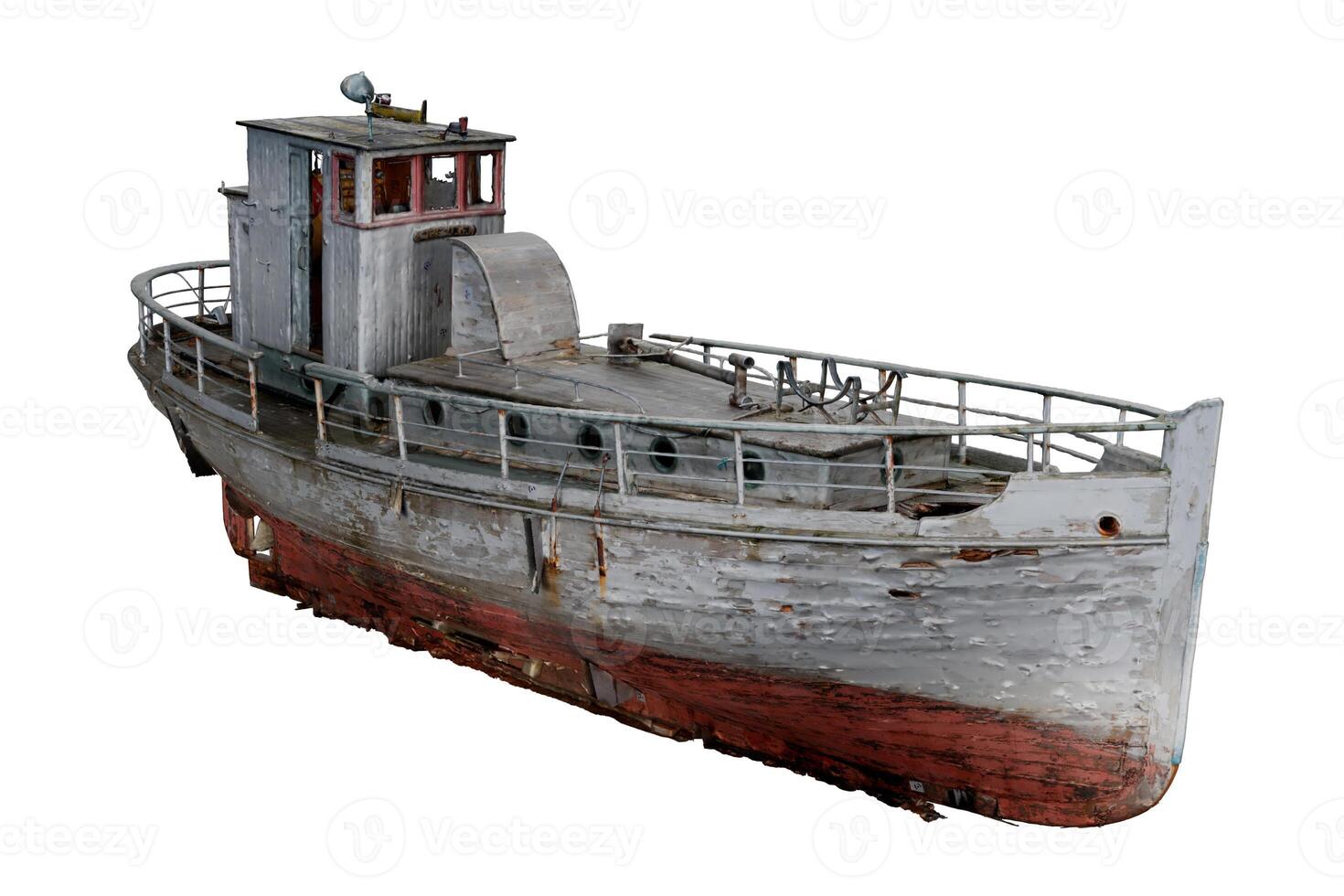 3d Renderização velho de madeira barco foto