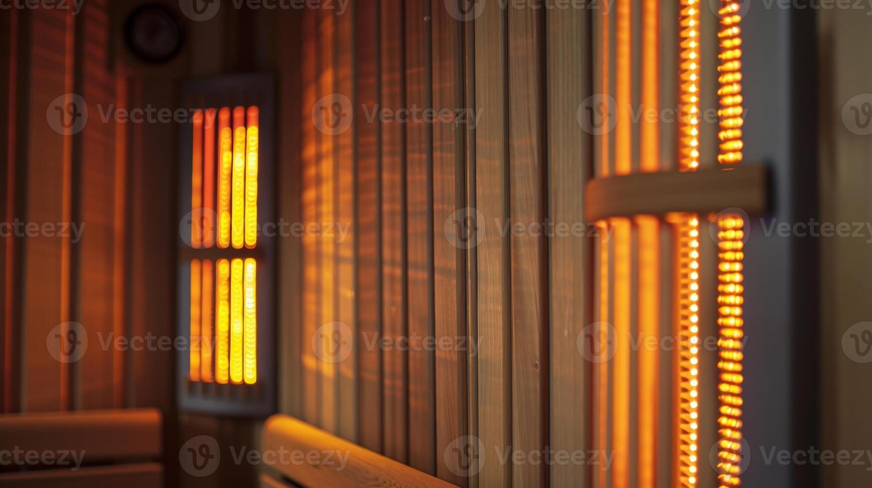 a reconfortante calor e calmante ambiente do a infravermelho sauna derrete longe qualquer preocupações ou tensão. foto