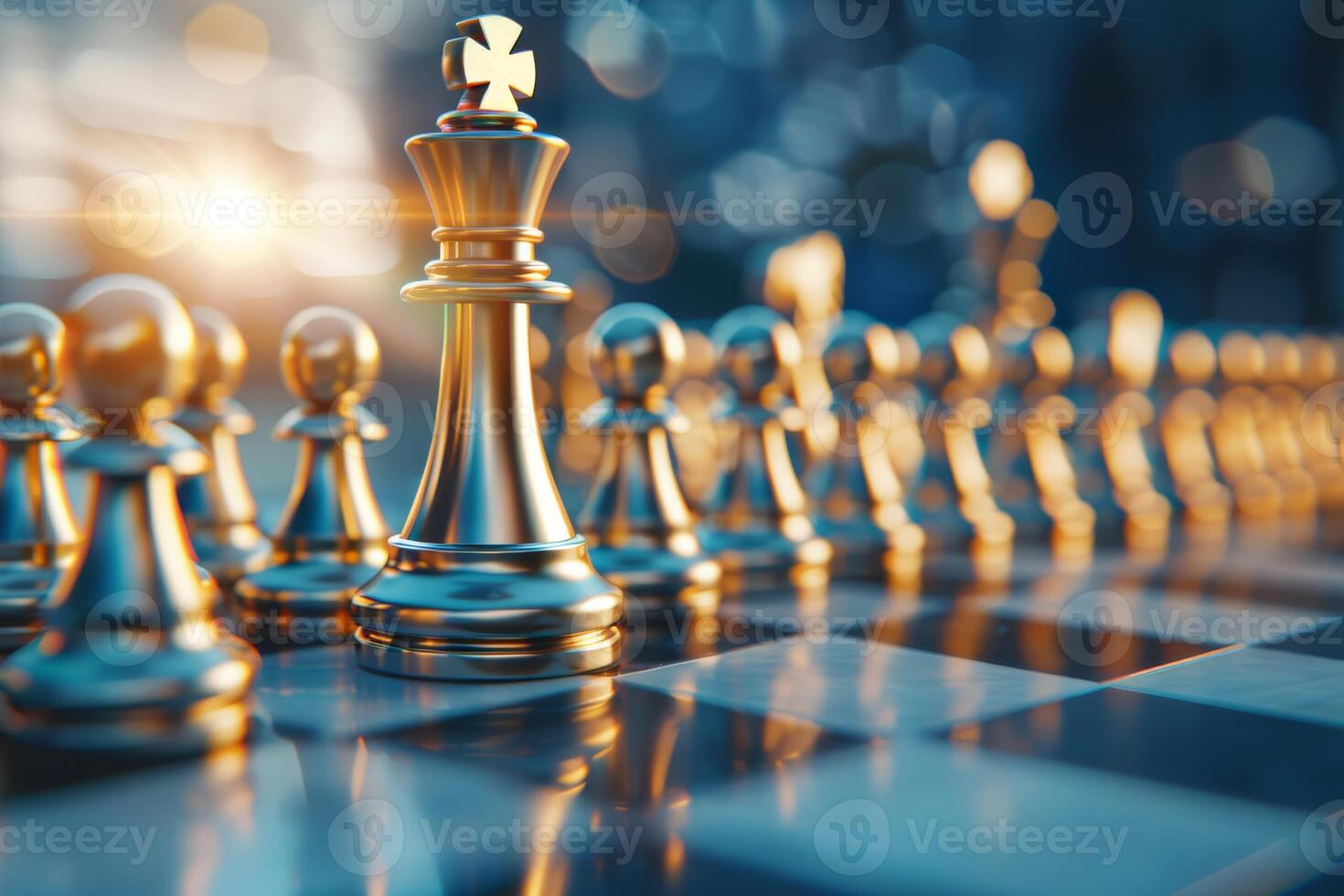 xadrez penhor e rei bandeira simbolizando desafio, crítico decisões, e estratégico movimentos foto