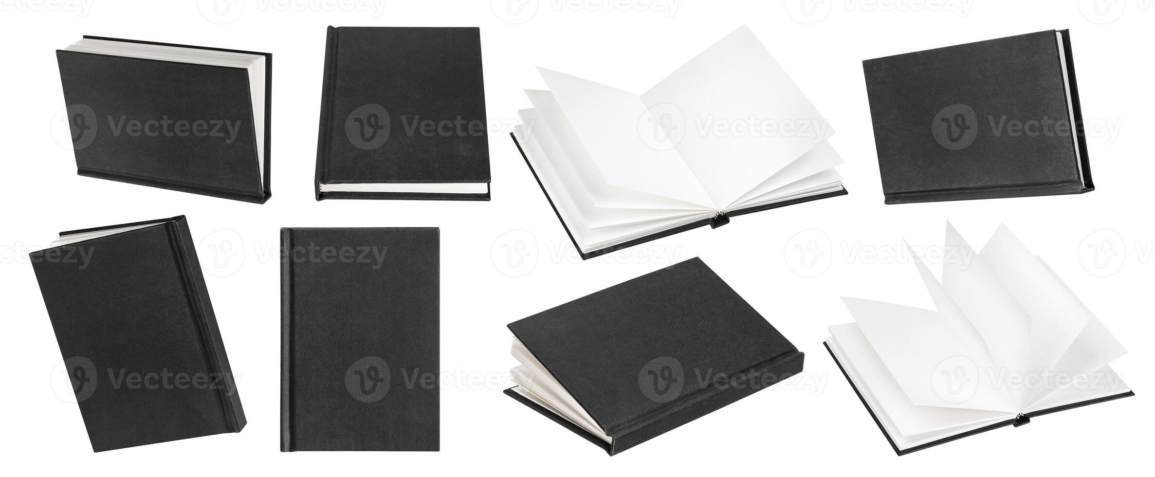 Preto livro zombar acima isolado em branco fundo foto