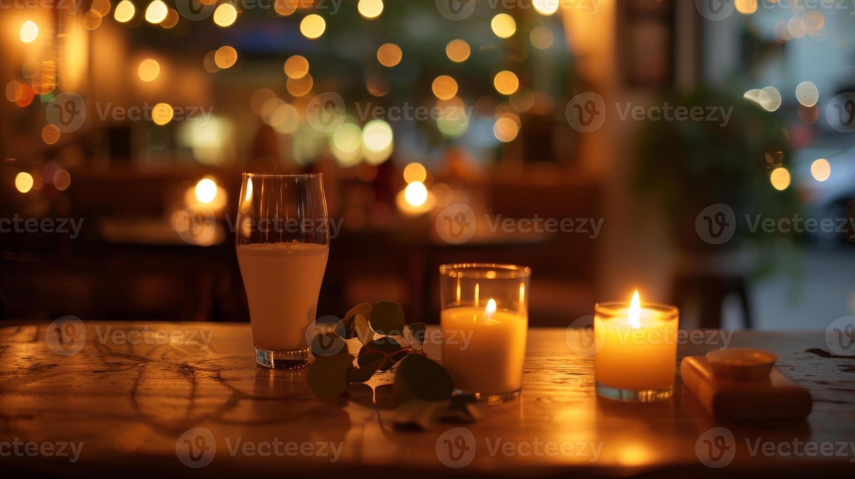 Como a noite cresceu mais escura a caloroso luz do a velas passou a ser até Mais proeminente criando uma acolhedor e convidativo atmosfera. 2d plano desenho animado foto