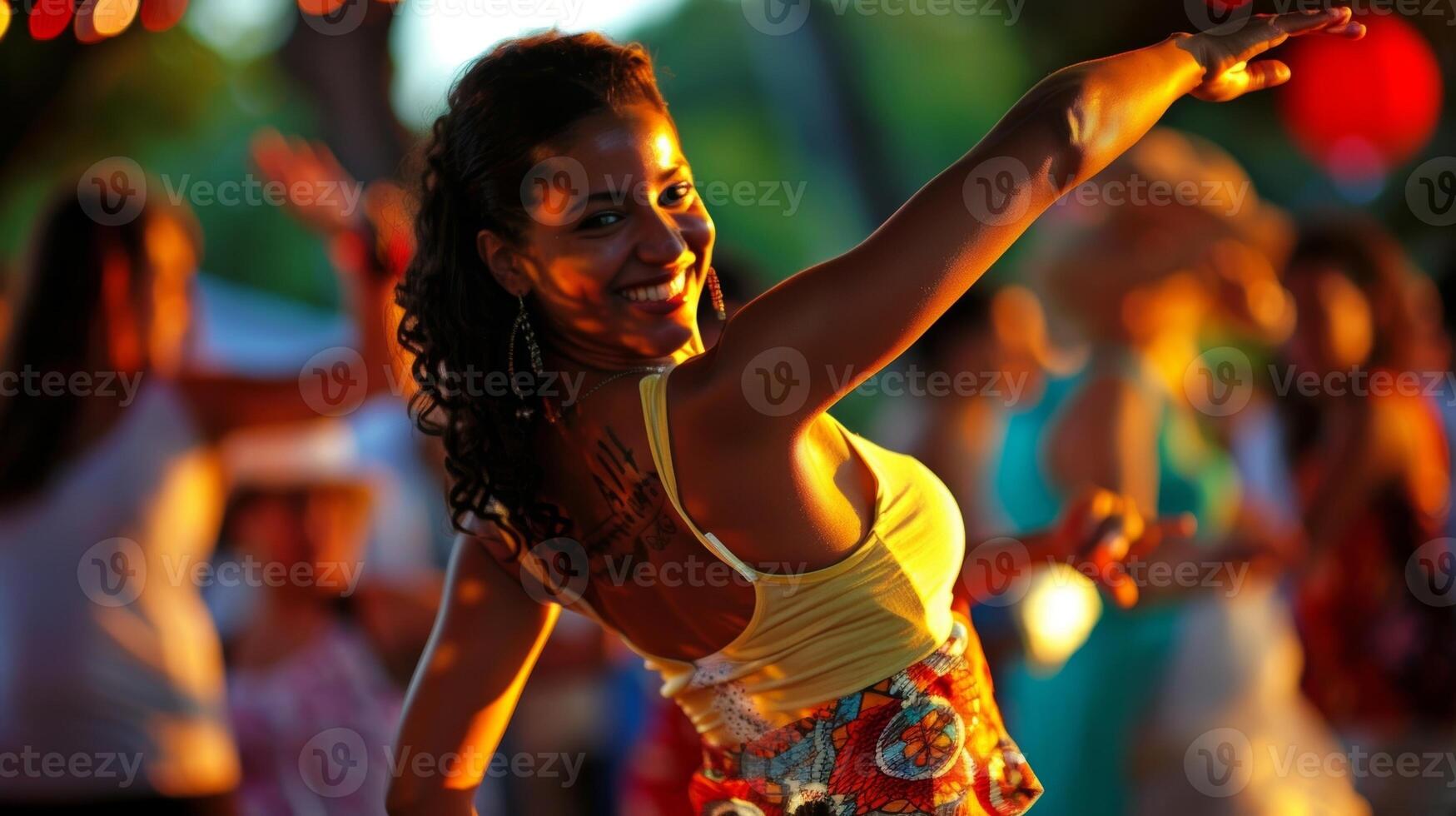 a fogosa paixão do salsa dançando é evidente dentro a confiante e preciso movimentos do a instrutores. 2d plano desenho animado foto