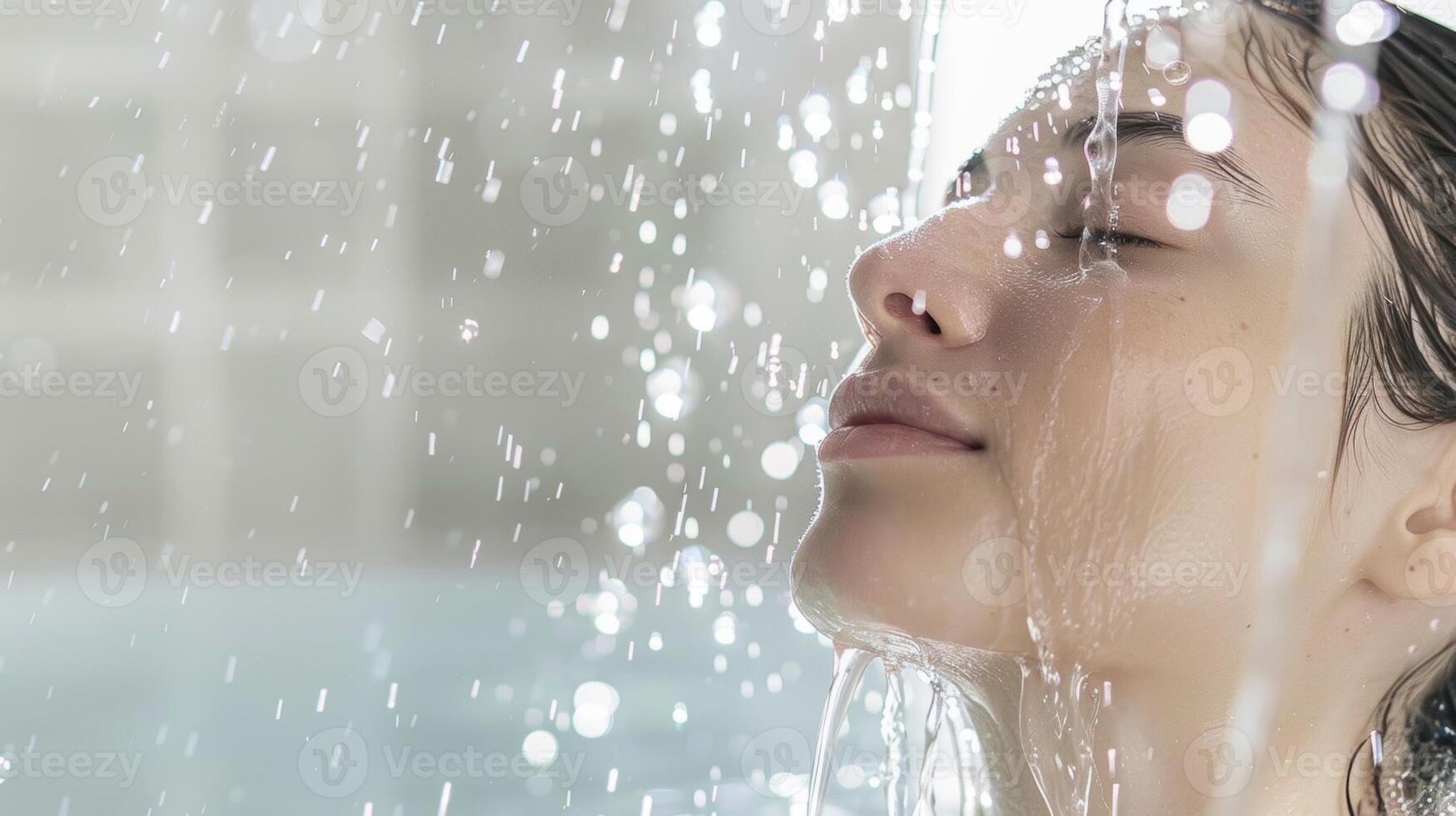 a satisfatório sentindo-me do suor derramando Fora do a corpo carregando longe toxinas e deixando a pele sentindo-me atualizado e rejuvenescido. foto