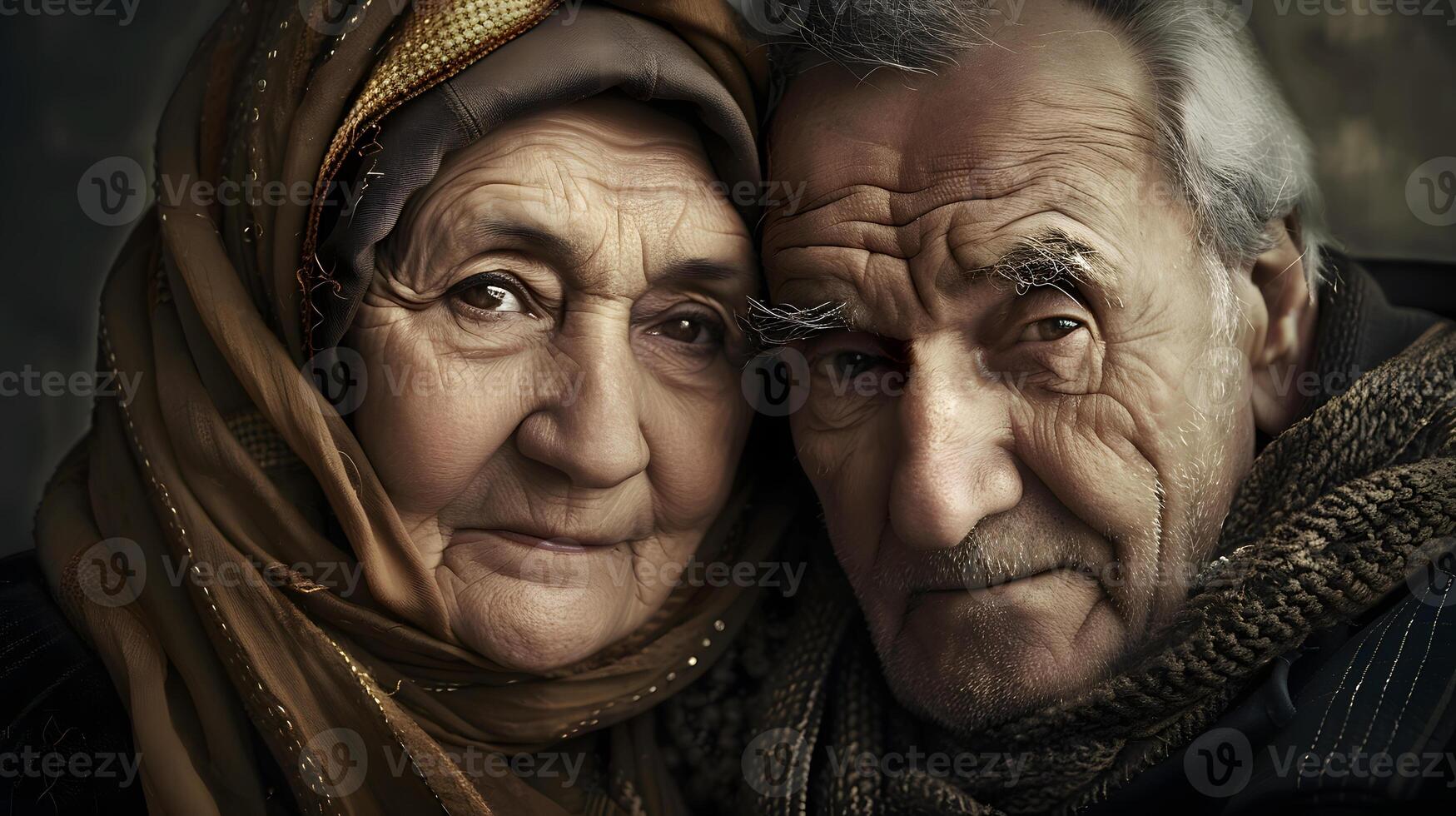 retrato do uma casal do dois velho pessoas do aposentadoria idade. foto