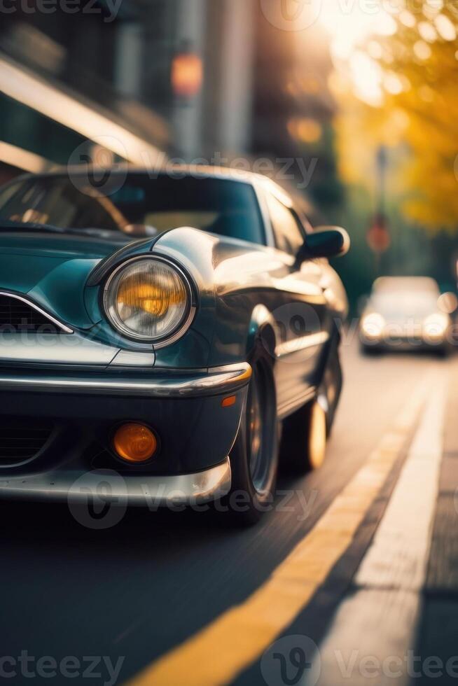 clássico carro em a rua foto