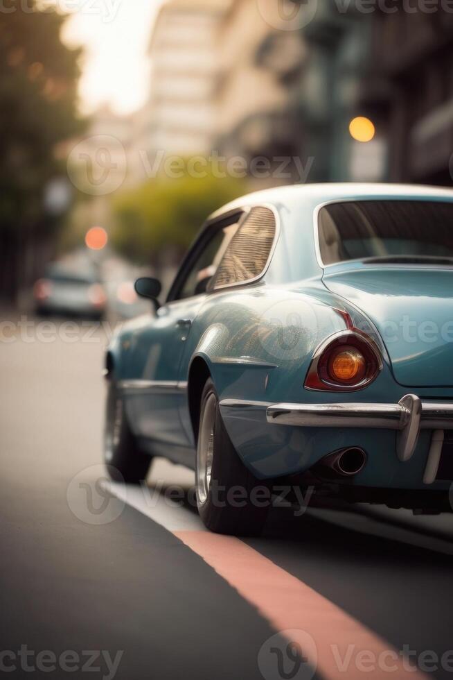 clássico carro em a rua foto