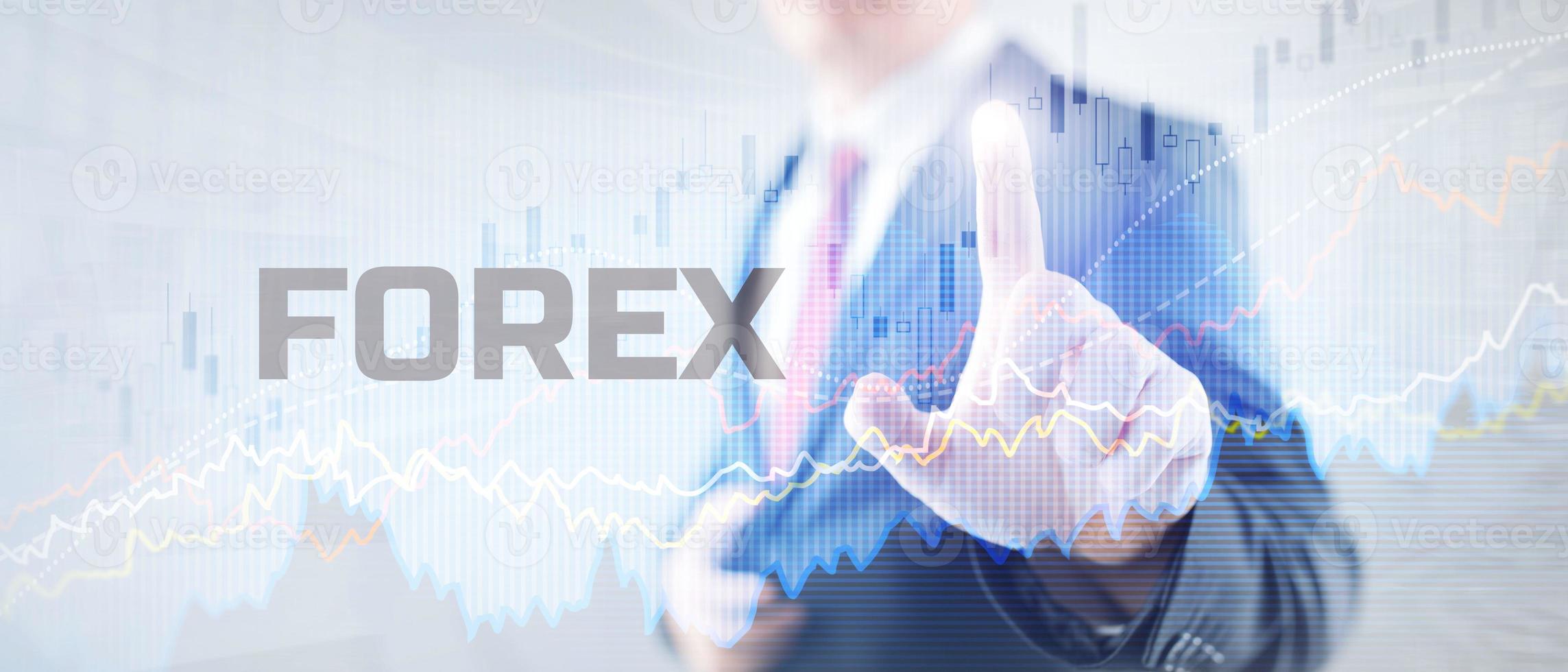 forex exchange concetp. conceito de tecnologia financeira. bolha do mercado de ações foto