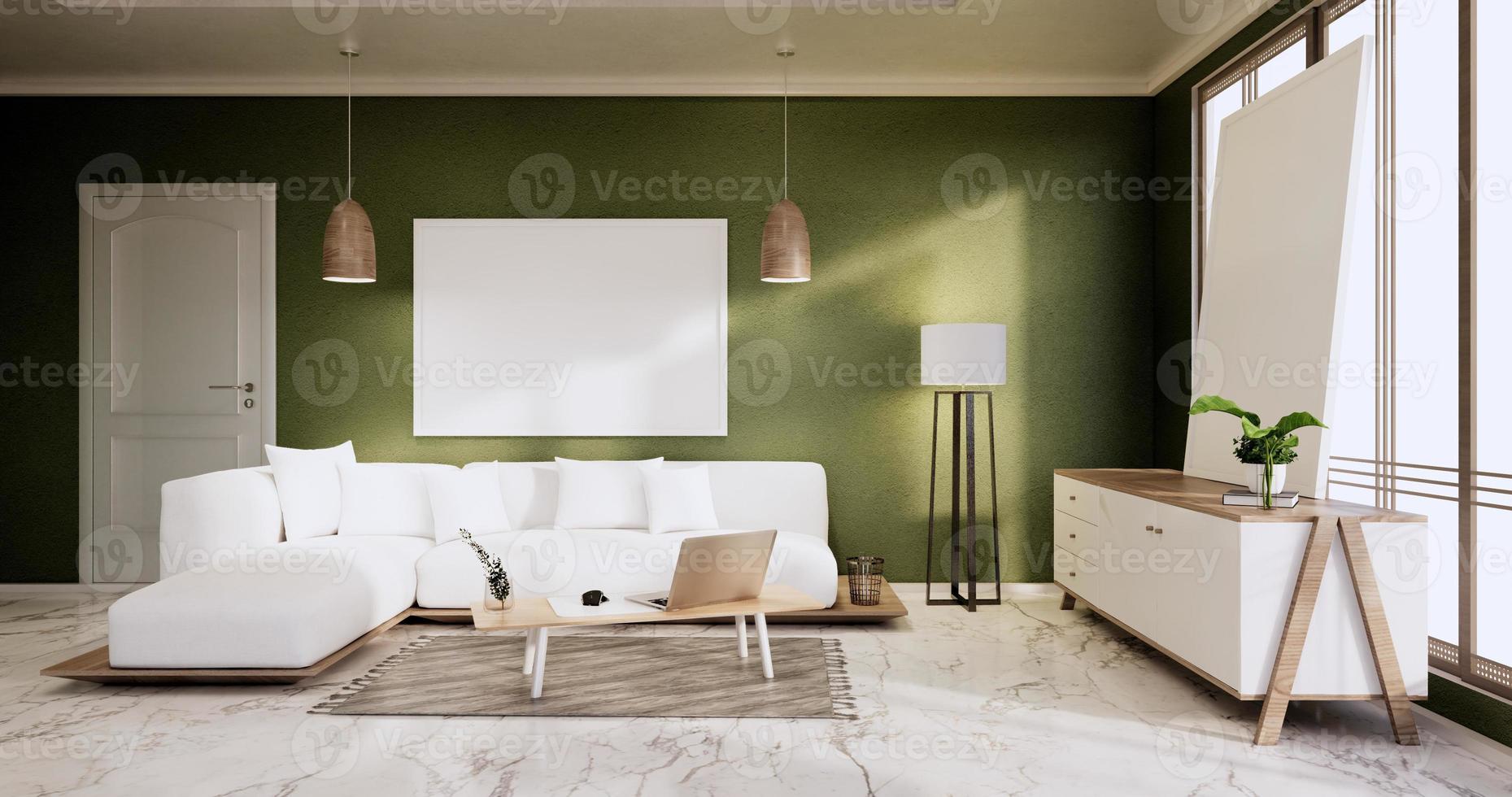 gabinete em estilo zen moderno quarto vazio, designs minimalistas. Renderização 3d foto
