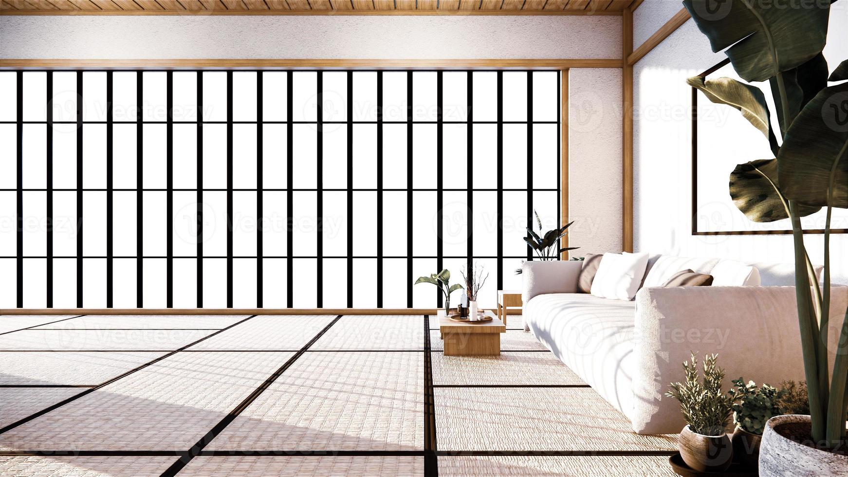 sofá japonês no quarto japão e renderização white.3d foto