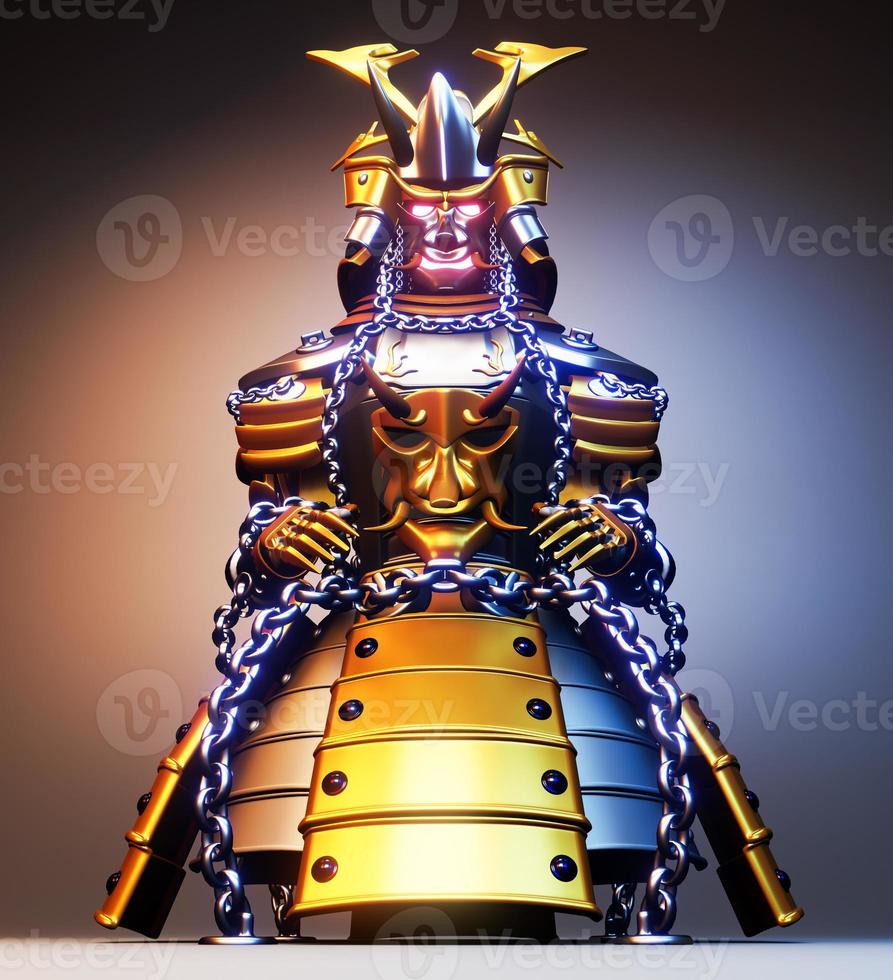 Armadura Bushido - Armadura de Guerreiro Samurai Estilo Japonês. Renderização 3D foto