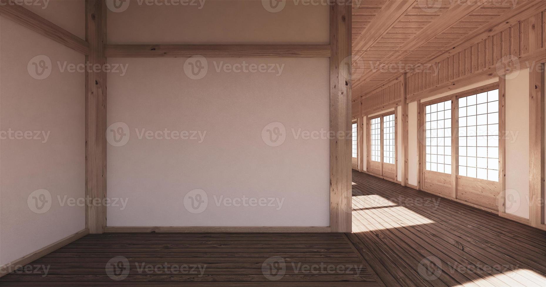 tapete de tatami sala vazia projetando o mais bonito. Renderização 3d foto