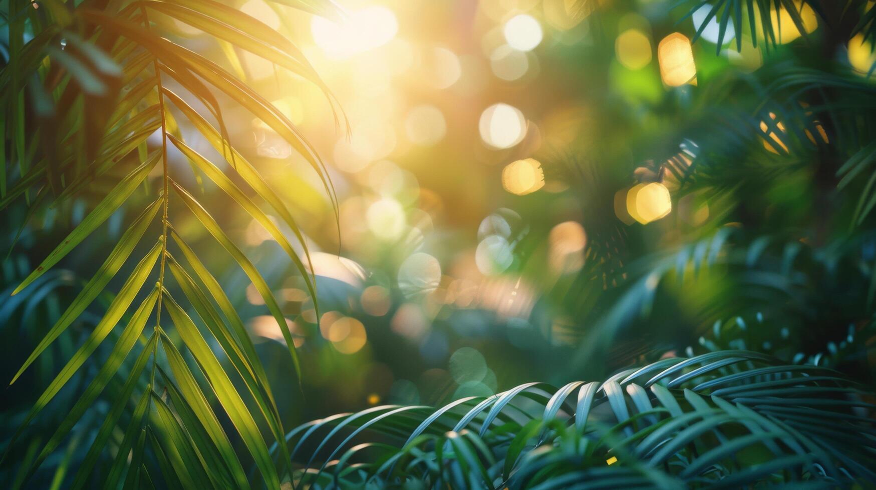 luz solar brilhando através a folhas do uma Palma árvore foto
