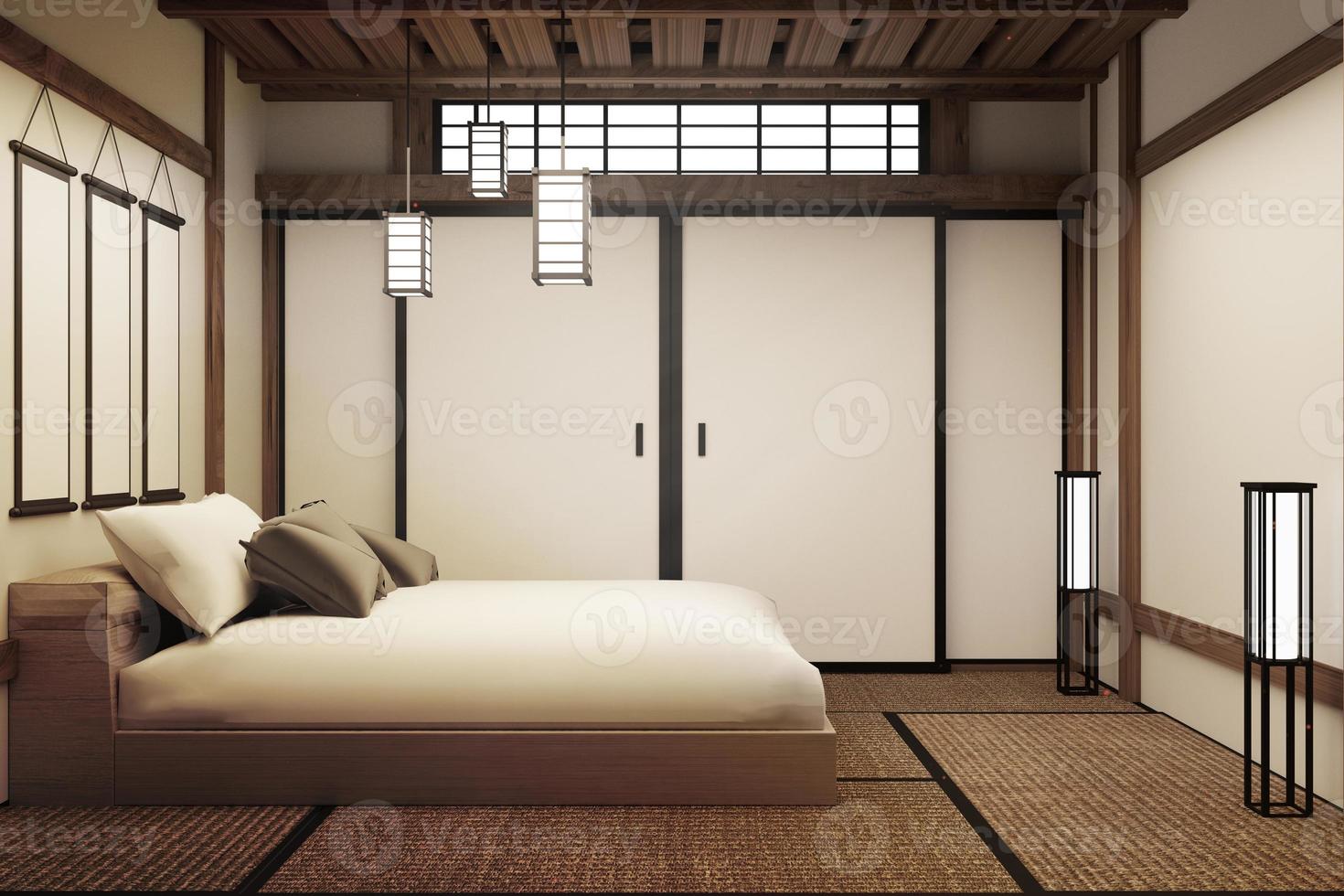 quarto japonês. Renderização 3D foto