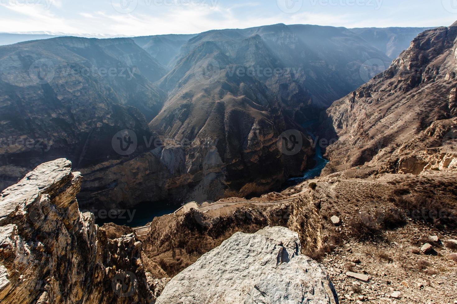 sulak canyon. chirkeyskaya hpp.nature do cáucaso. Daguestão, Rússia. foto